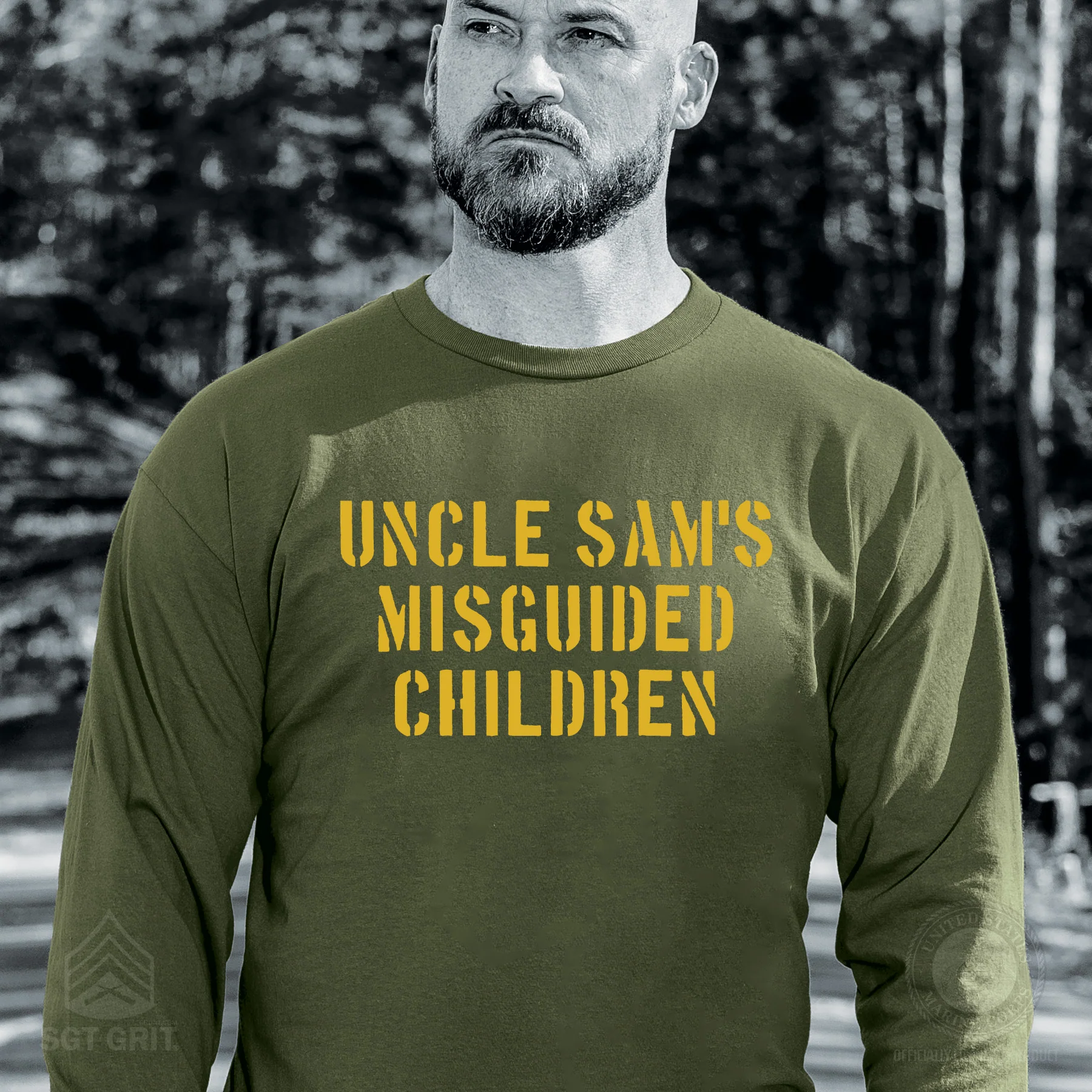 Uncle Sam's Misguided Children Stencil Long Sleeve Shirt - Image 2