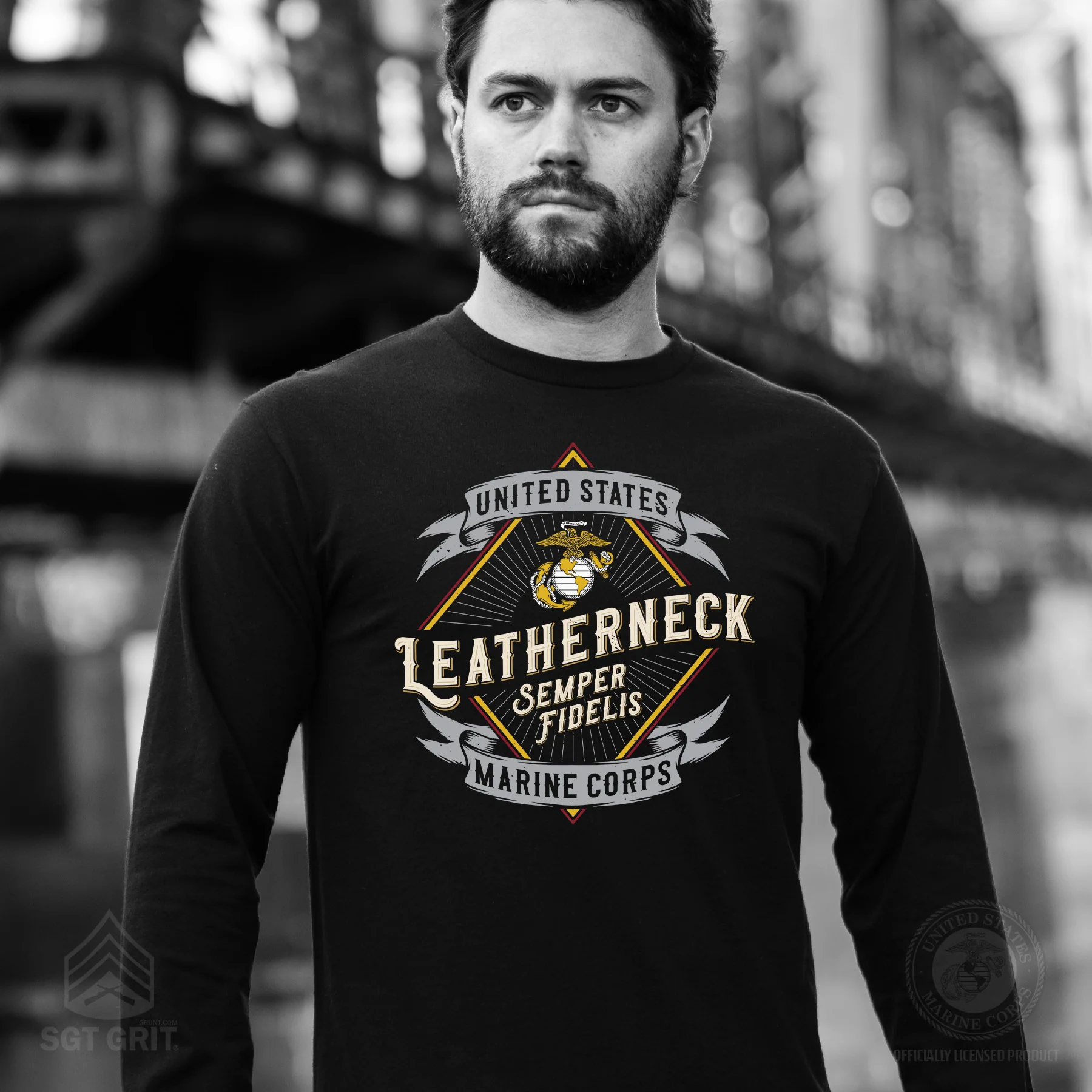 Marines Leatherneck Diamond Long Sleeve Shirt - Image 2