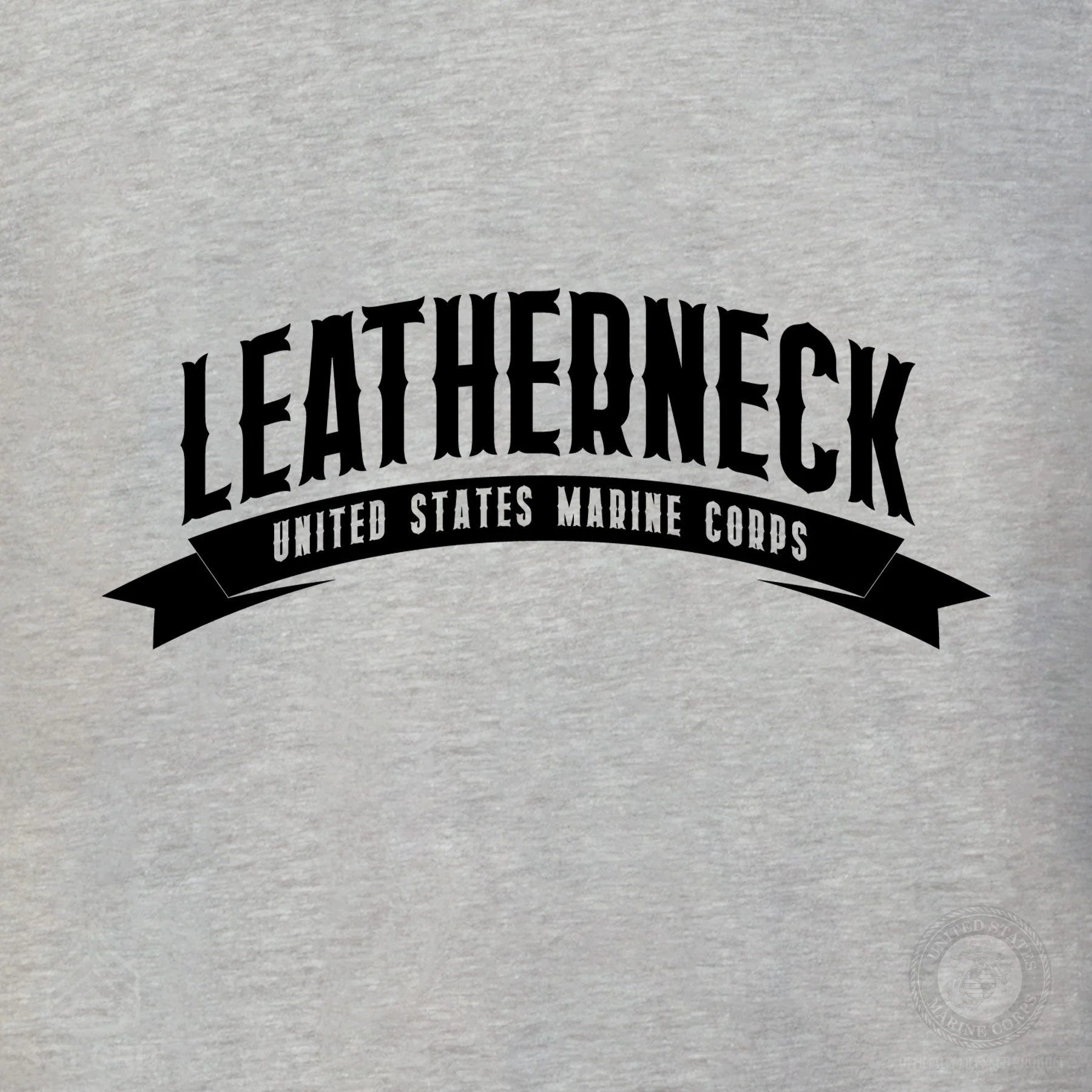 USMC Leatherneck Left Chest Long Sleeve Shirt- Gray - Image 3