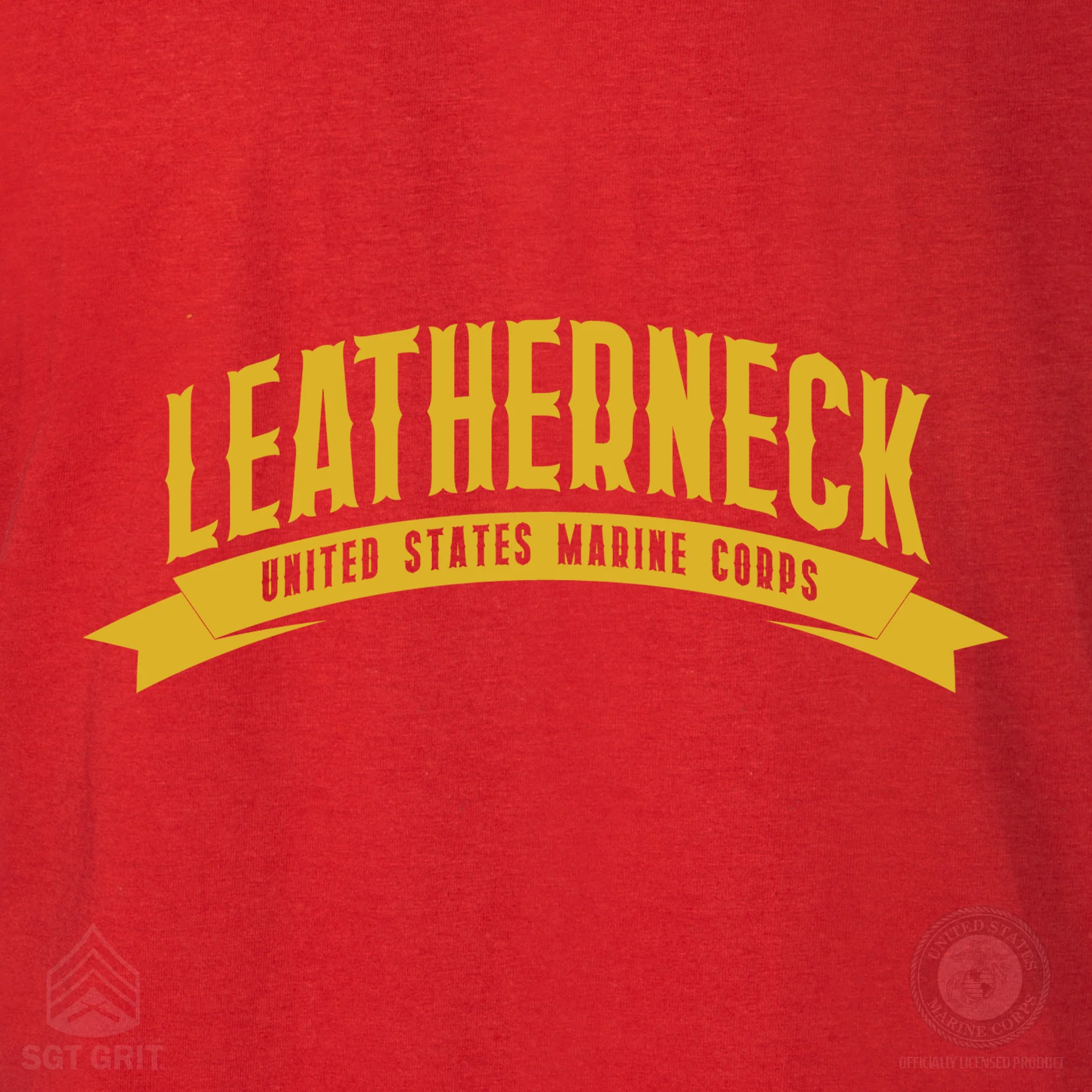 USMC Leatherneck Left Chest Long Sleeve Shirt- Red - Image 3