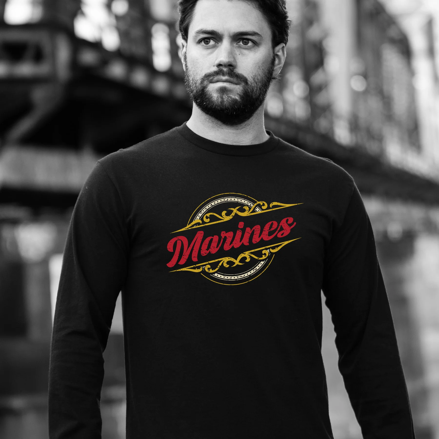Classy Vintage Marines Long Sleeve Shirt - Image 2