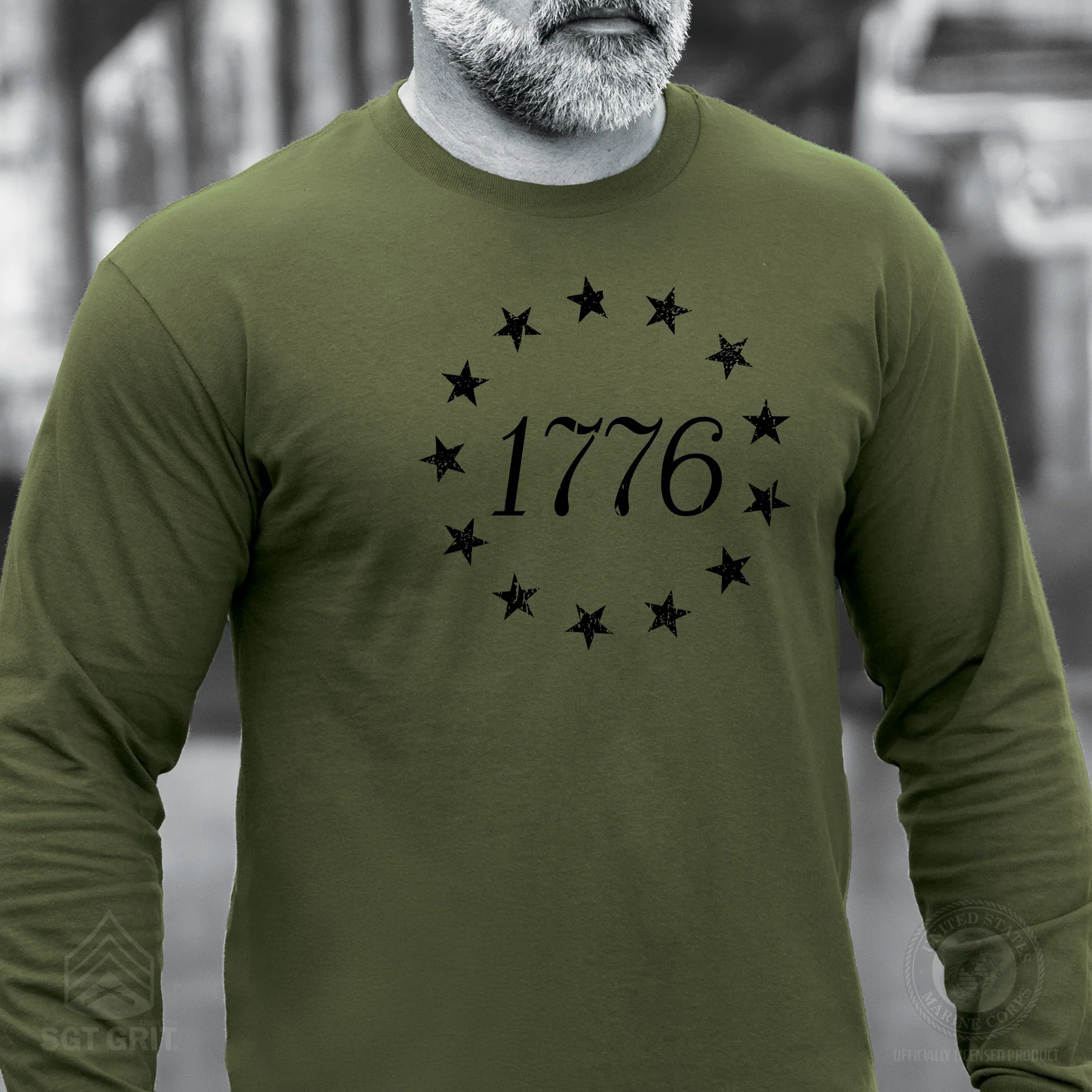 1776 Betsy Ross Flag Long Sleeve T-Shirt - Image 10
