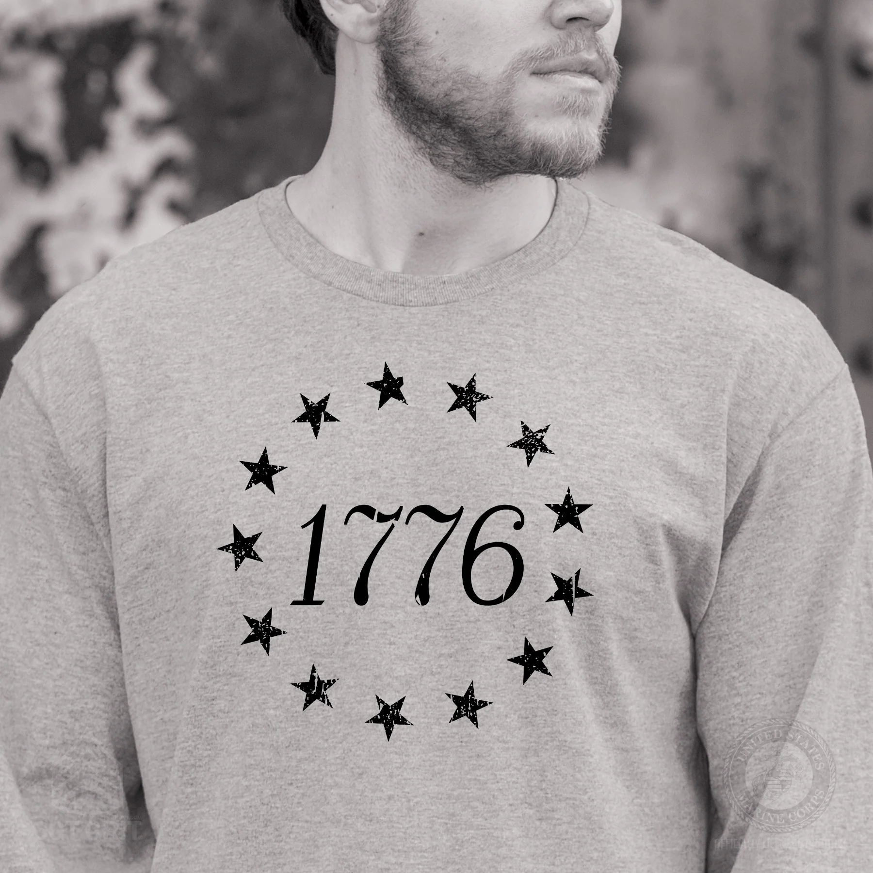 1776 Betsy Ross Flag Long Sleeve T-Shirt - Image 9