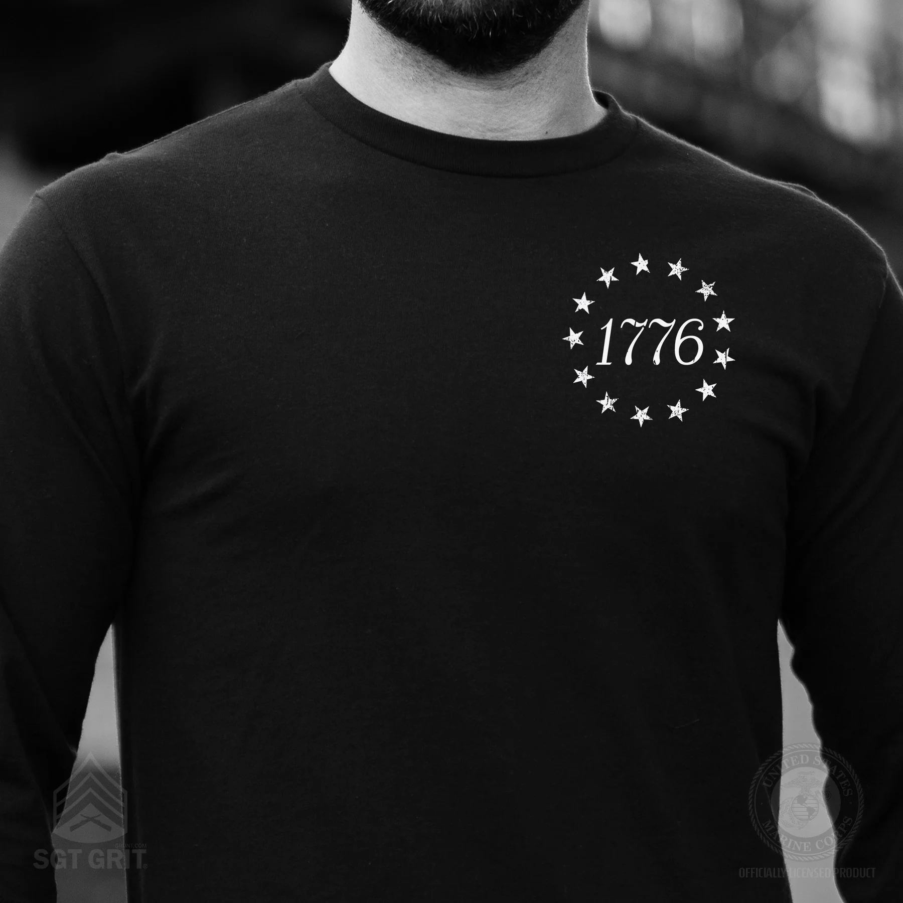 1776 Betsy Ross Flag Long Sleeve T-Shirt - Back Design - Image 10