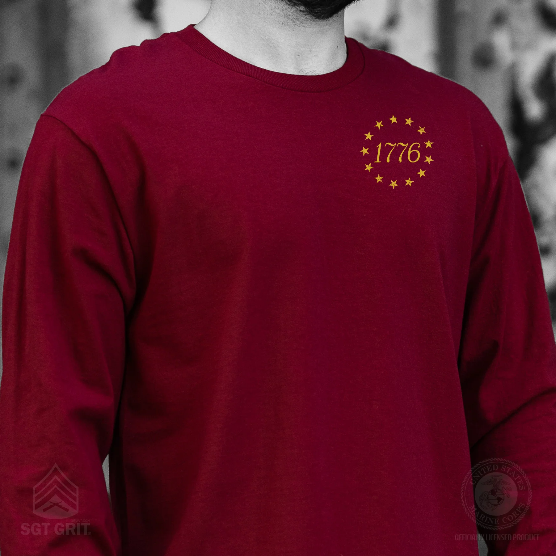 1776 Betsy Ross Flag Long Sleeve T-Shirt - Back Design - Image 12