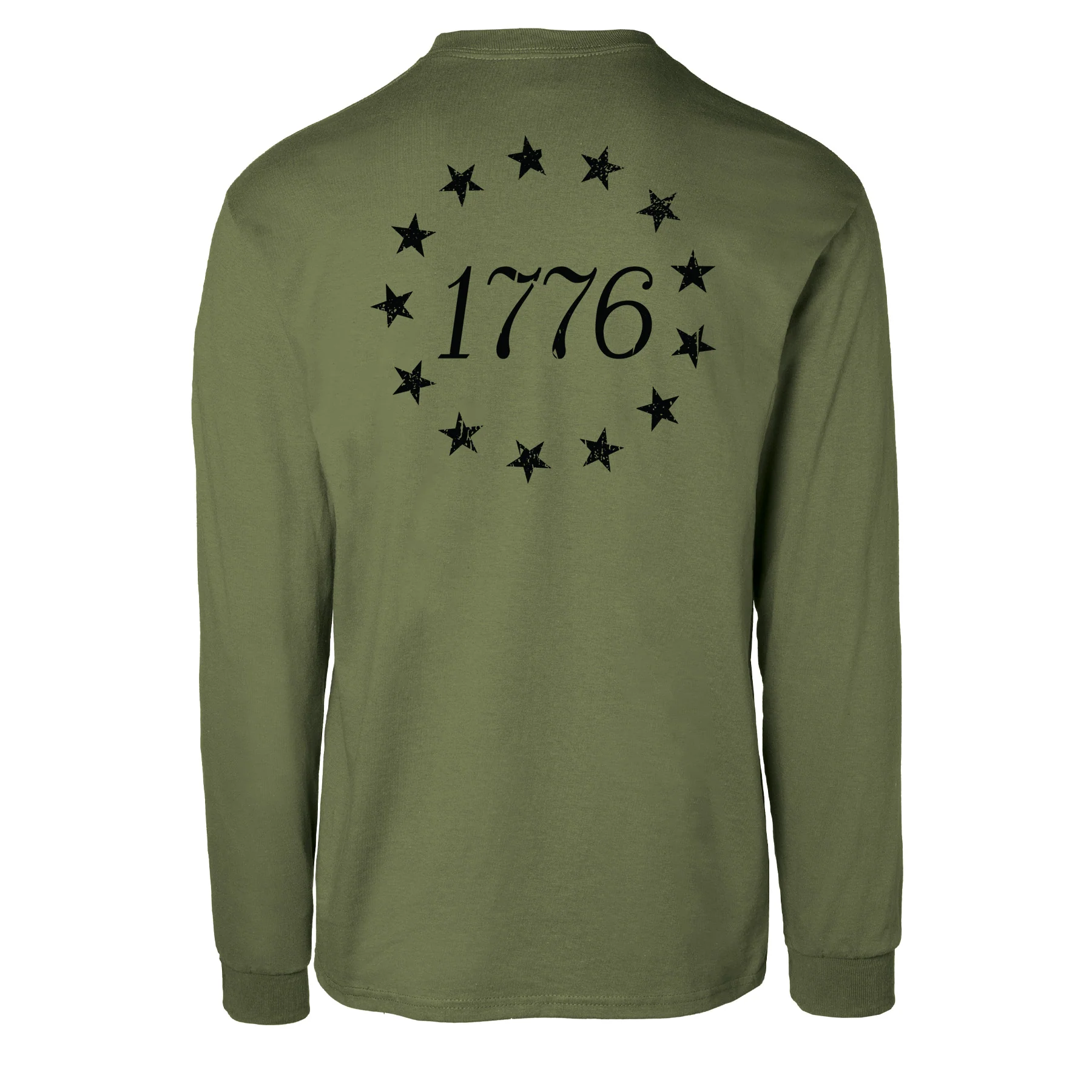 1776 Betsy Ross Flag Long Sleeve T-Shirt - Back Design - Image 24