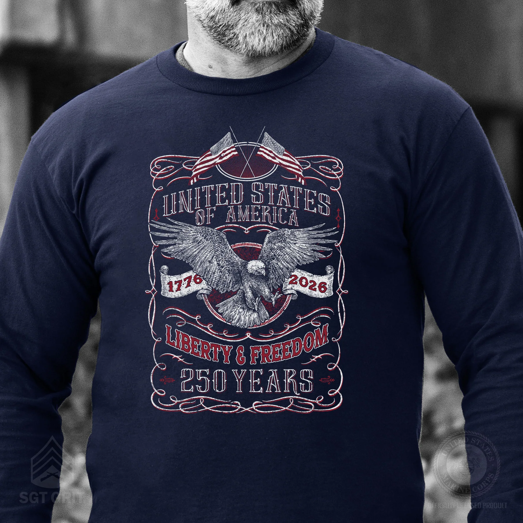 250 Years of Liberty & Freedom Long Sleeve T-Shirt - Image 2