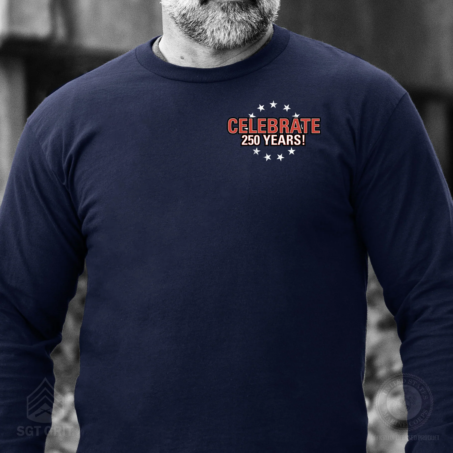 I Want You to Celebrate 250 Years Long Sleeve T-Shirt - Back Design - Image 6