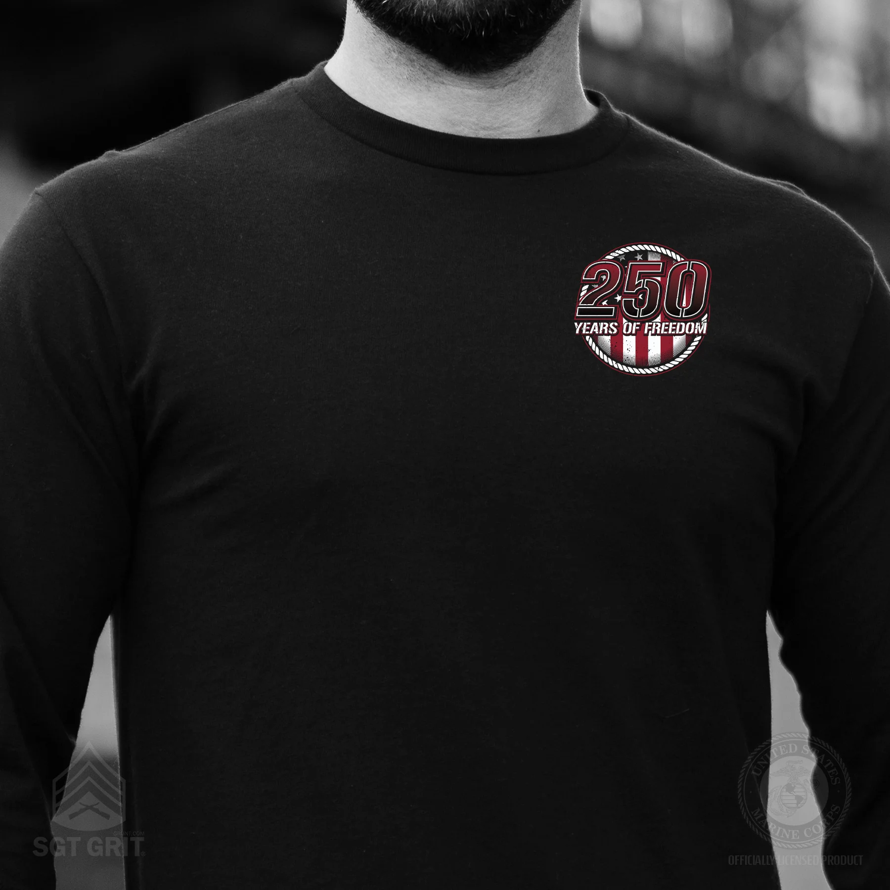 250 Years of Freedom Long Sleeve T-Shirt - Back Design - Image 3