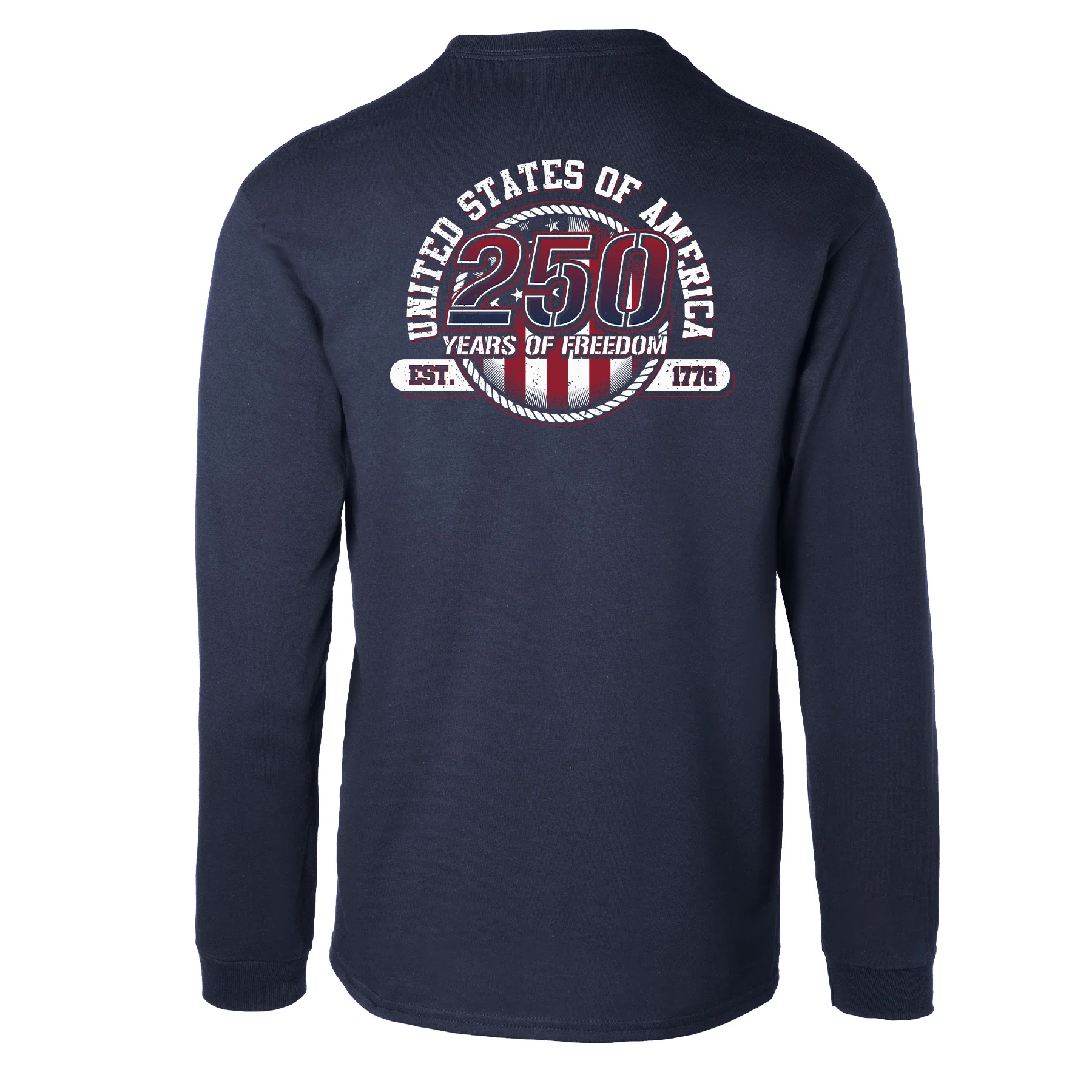 250 Years of Freedom Long Sleeve T-Shirt - Back Design - Image 8