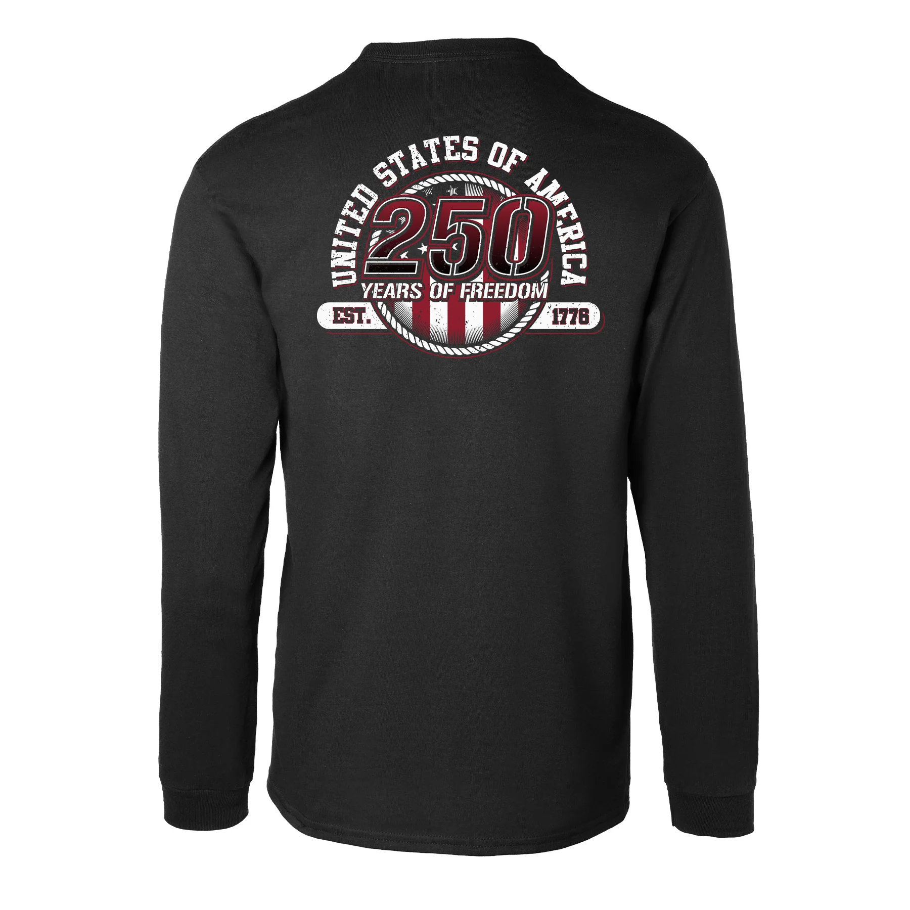 250 Years of Freedom Long Sleeve T-Shirt - Back Design - Image 9