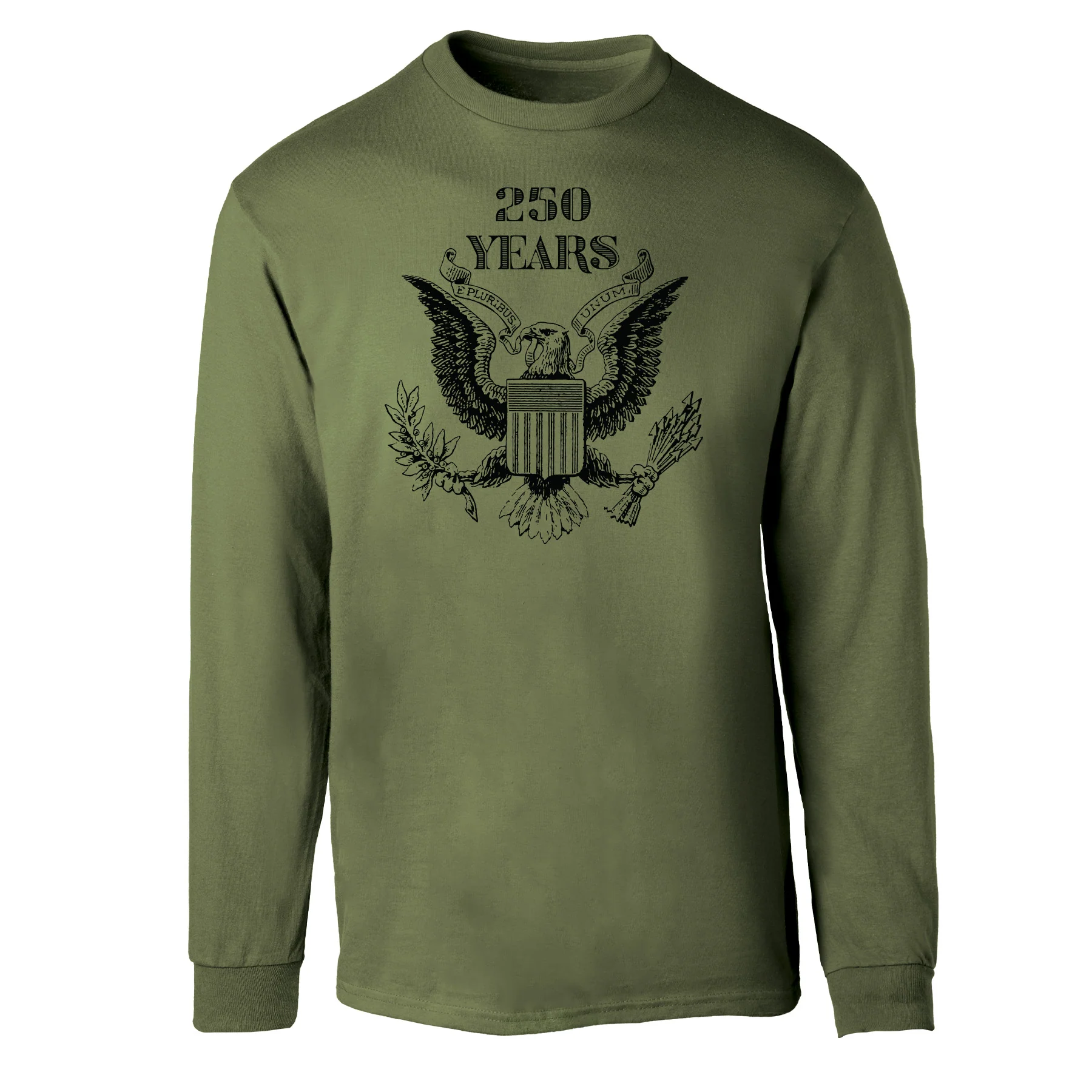 Vintage Eagle 250 Years Long Sleeve T-Shirt- OD Green