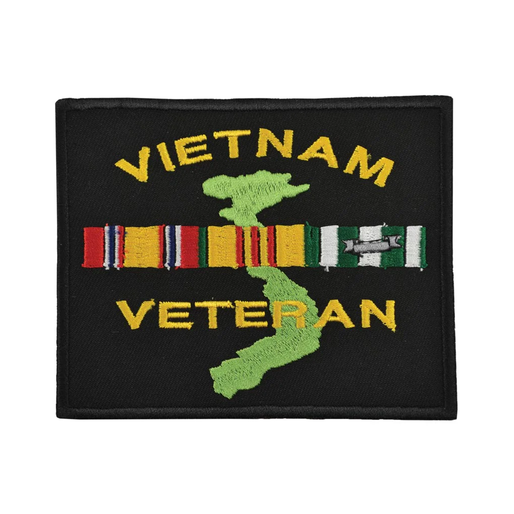 Vietnam Veteran Patch with Country and Ribbons