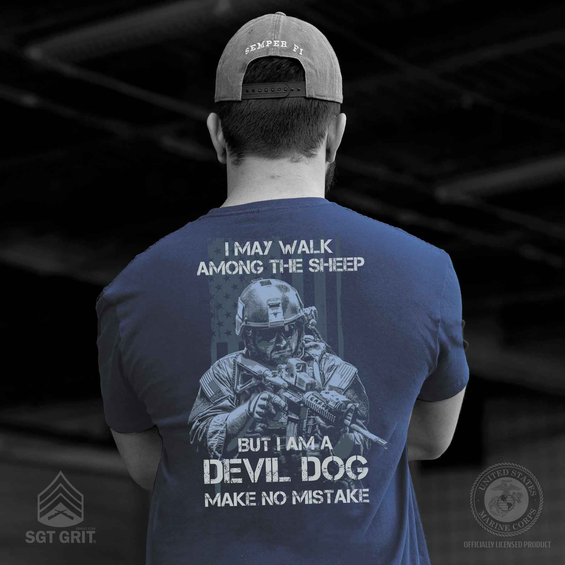 Devil Dog Make No Mistake Back With Front Pocket T-shirt - Image 2