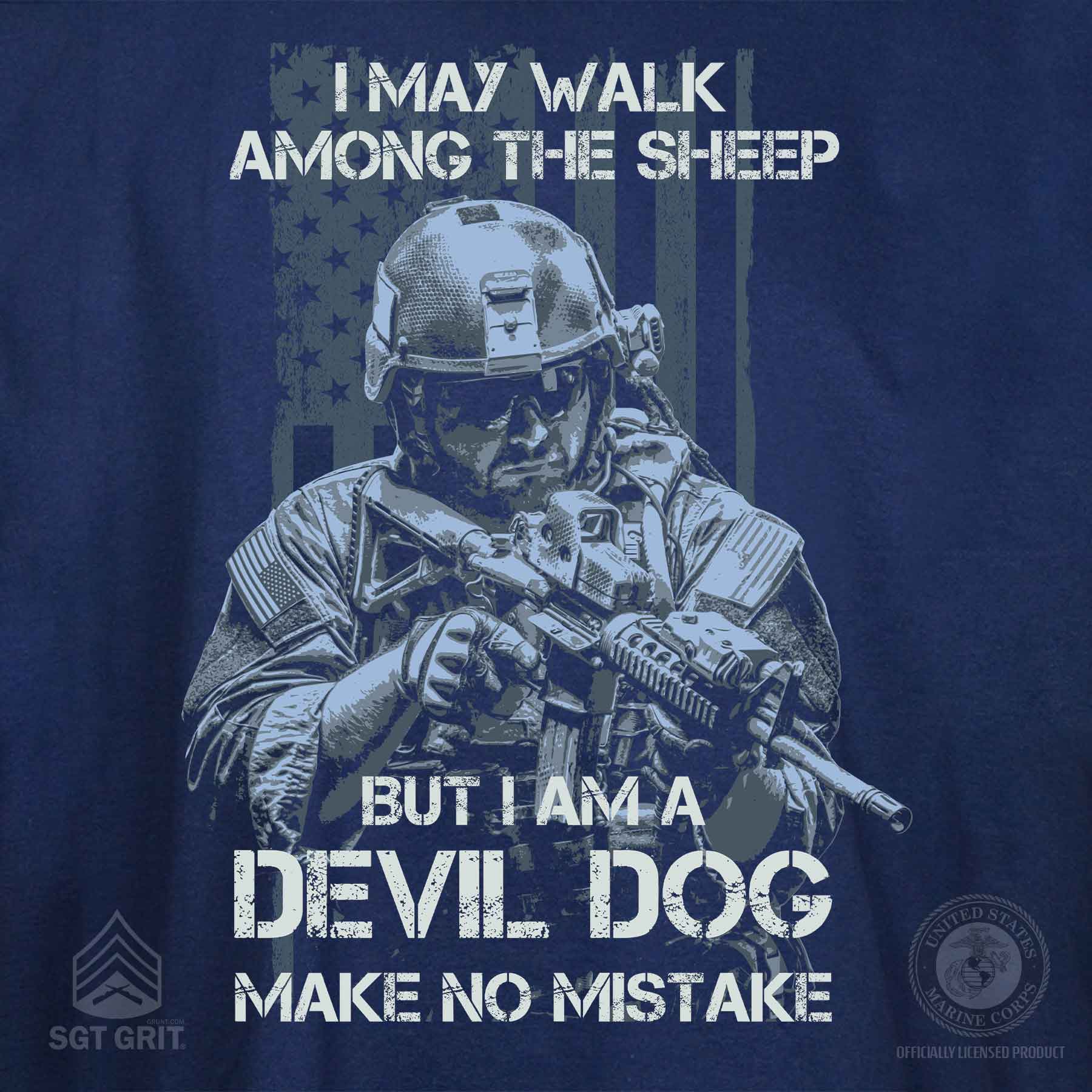 Devil Dog Make No Mistake Back With Front Pocket T-shirt - Image 3