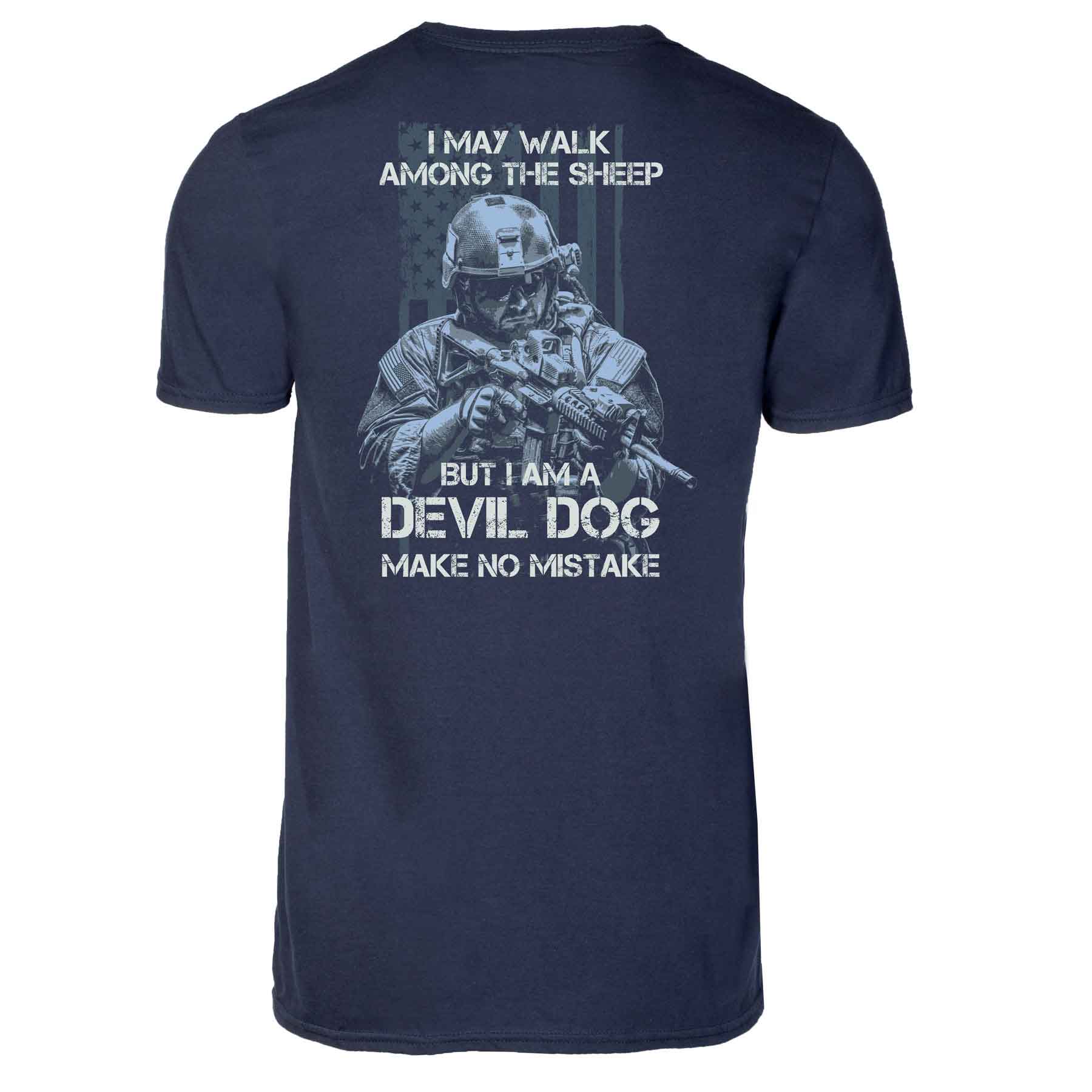 Devil Dog Make No Mistake Back With Front Pocket T-shirt - Image 4
