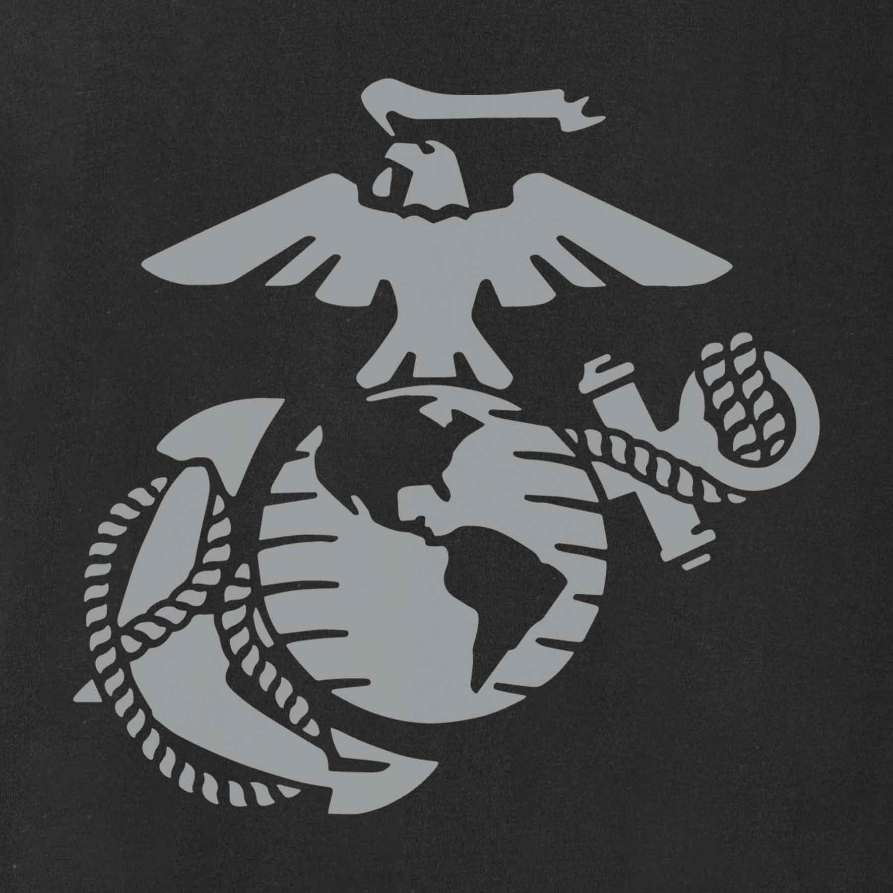 USMC Devil Dog Back With Front Pocket T-shirt, Gray EGA - Image 3