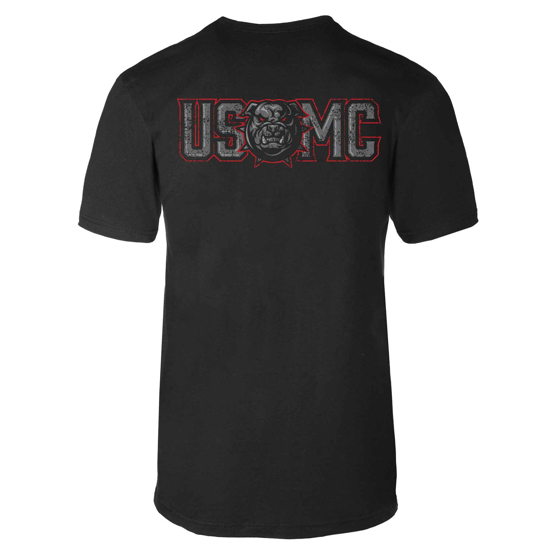 USMC Devil Dog Back With Front Pocket T-shirt, Gray EGA - Image 8