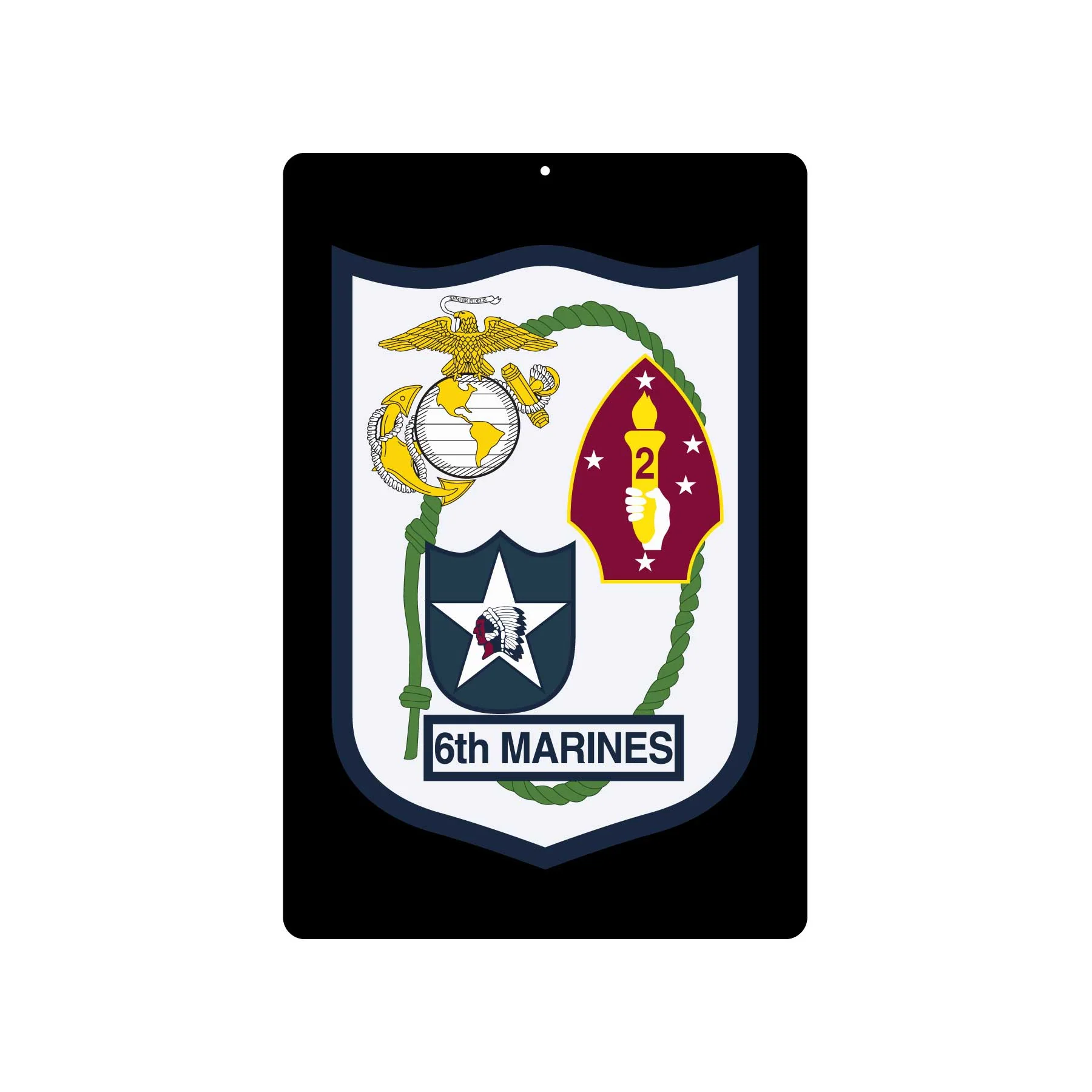 6th Marines Regimental Metal Sign