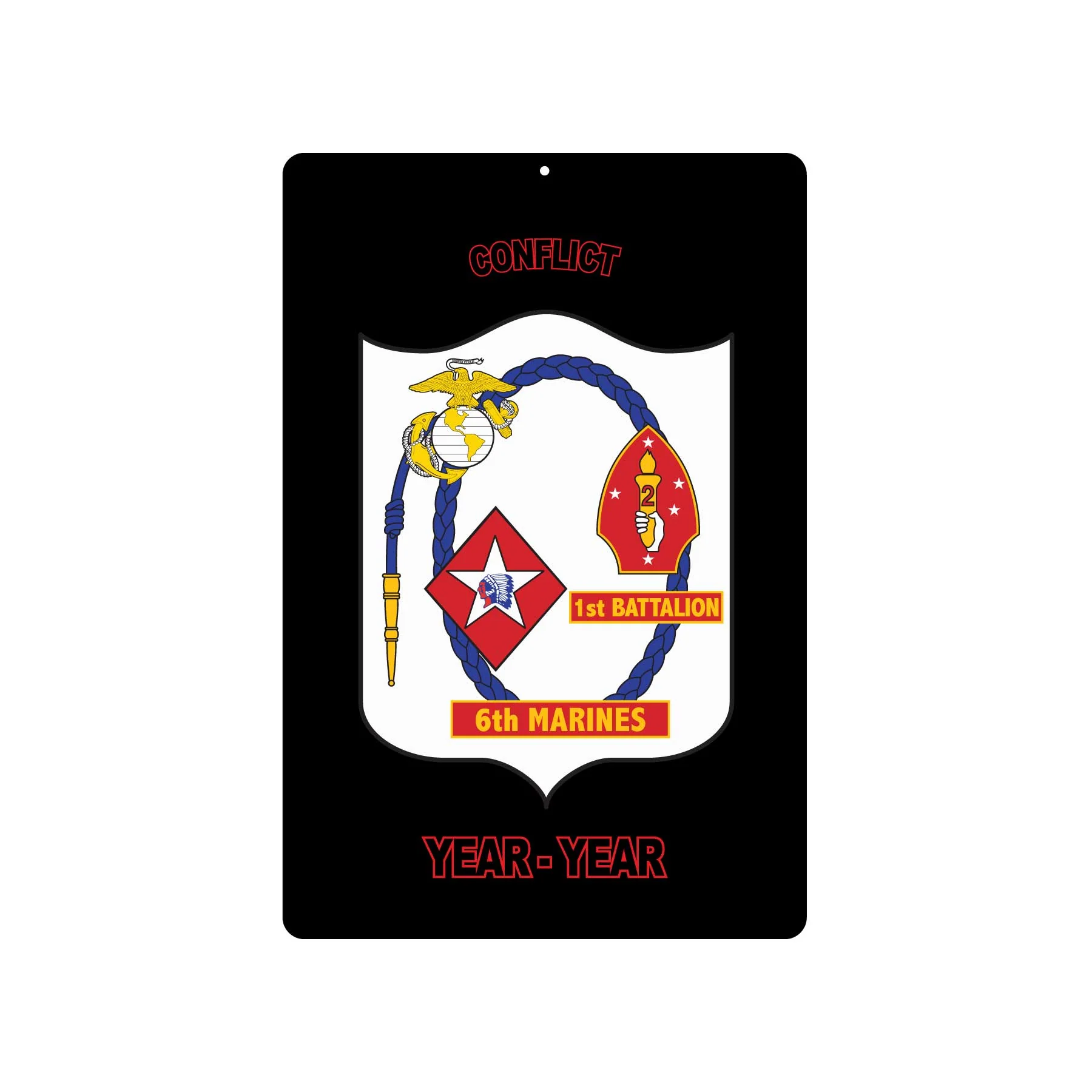 1st Battalion 6th Marines Metal Sign - Image 2