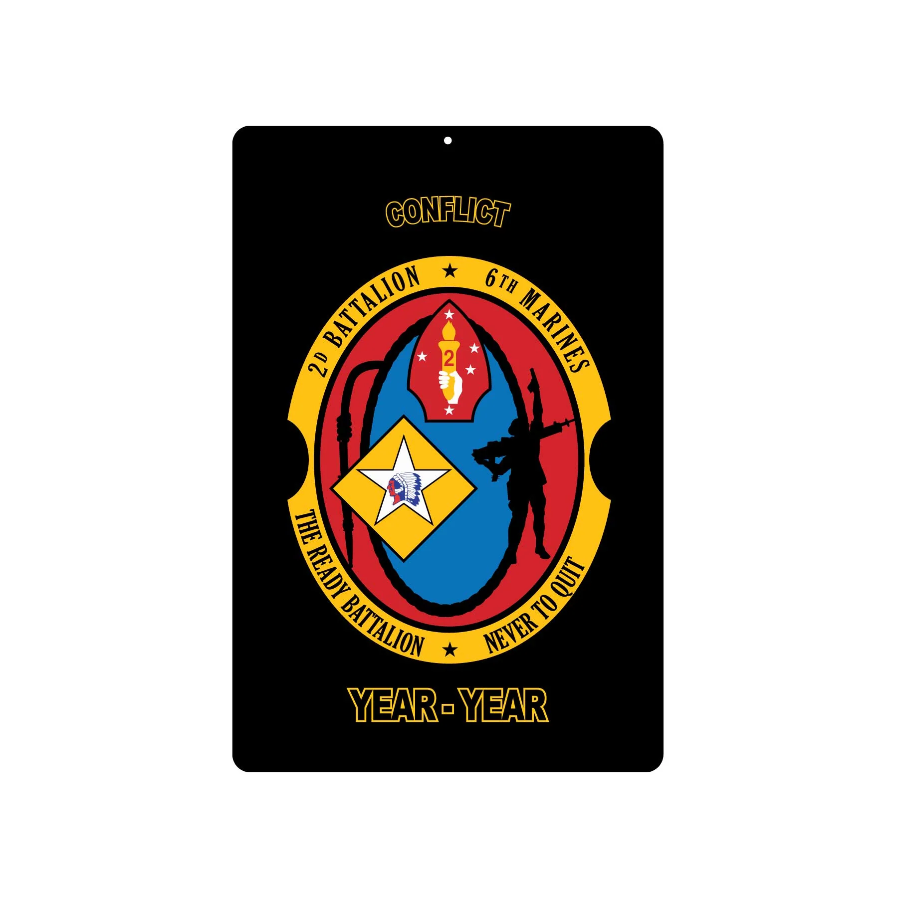 2nd Battalion 6th Marines Metal Sign - Image 2