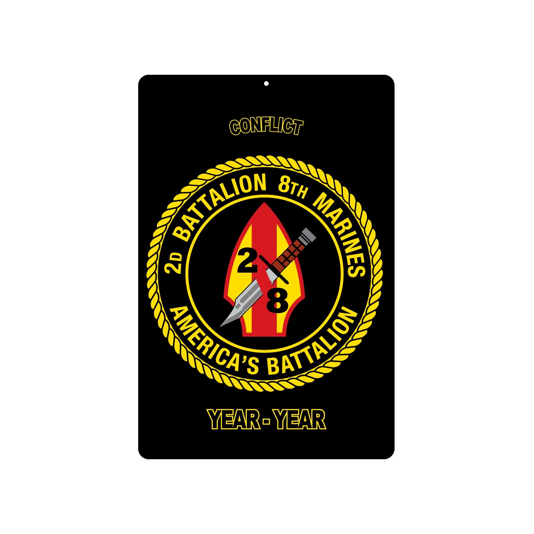 2nd Battalion 8th Marines Metal Sign - Image 2