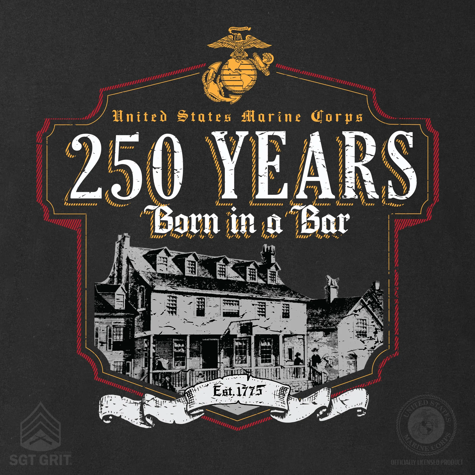 USMC Born in a Bar 250 Years Sweatshirt - Image 3