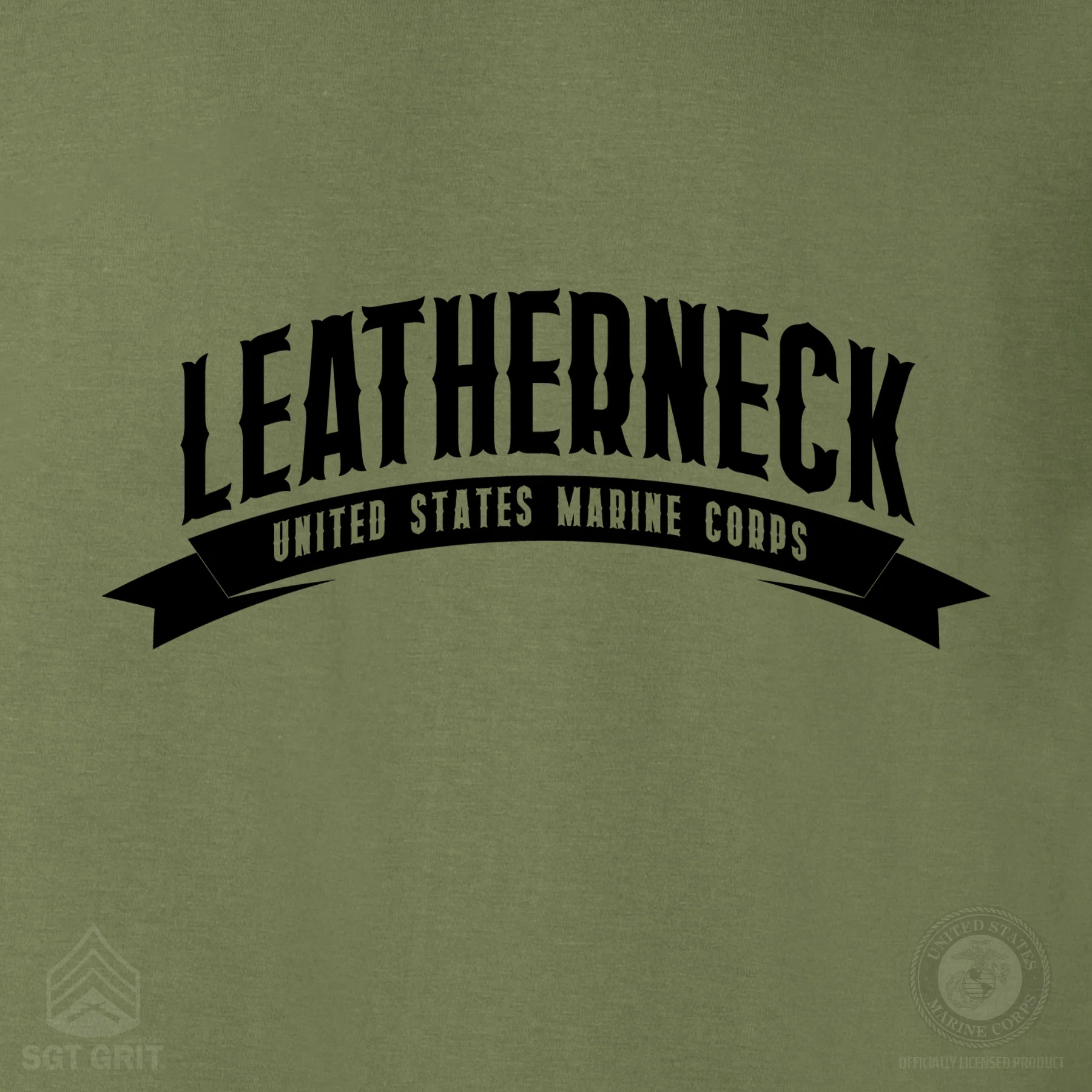 USMC Leatherneck Left Chest Sweatshirt- OD Green - Image 3