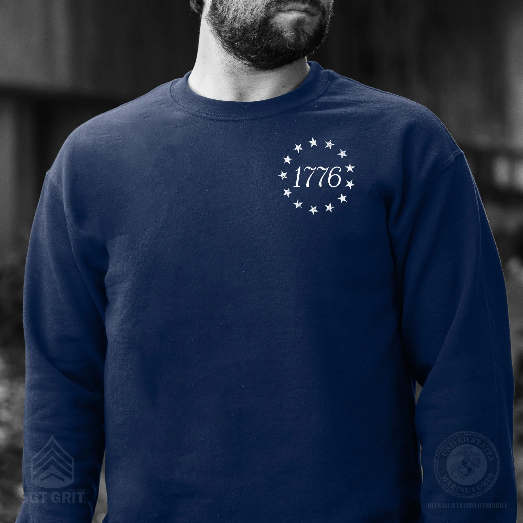 1776 Betsy Ross Flag Sweatshirt - Back Design - Image 2