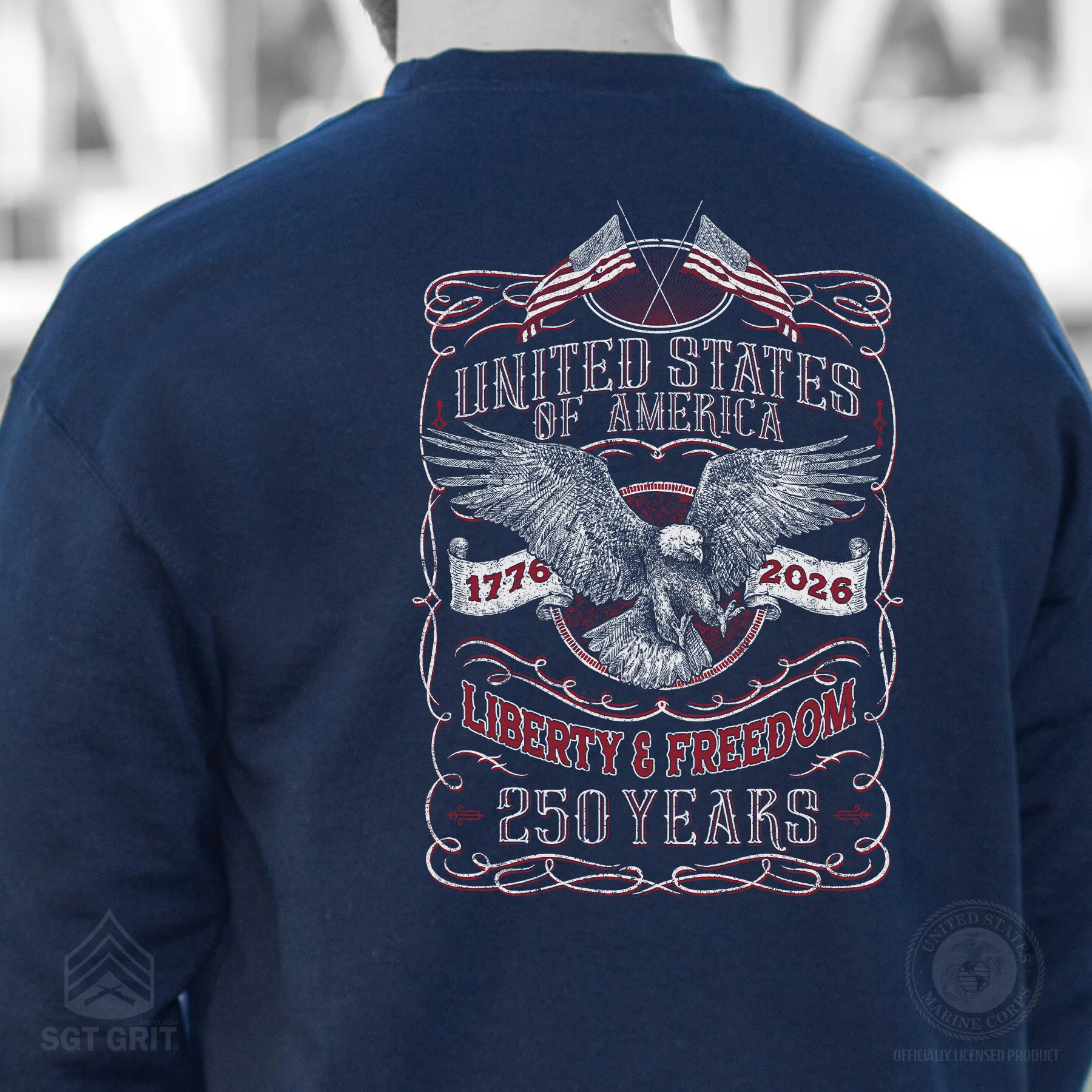 250 Years of Liberty & Freedom Sweatshirt - Back Design - Image 3