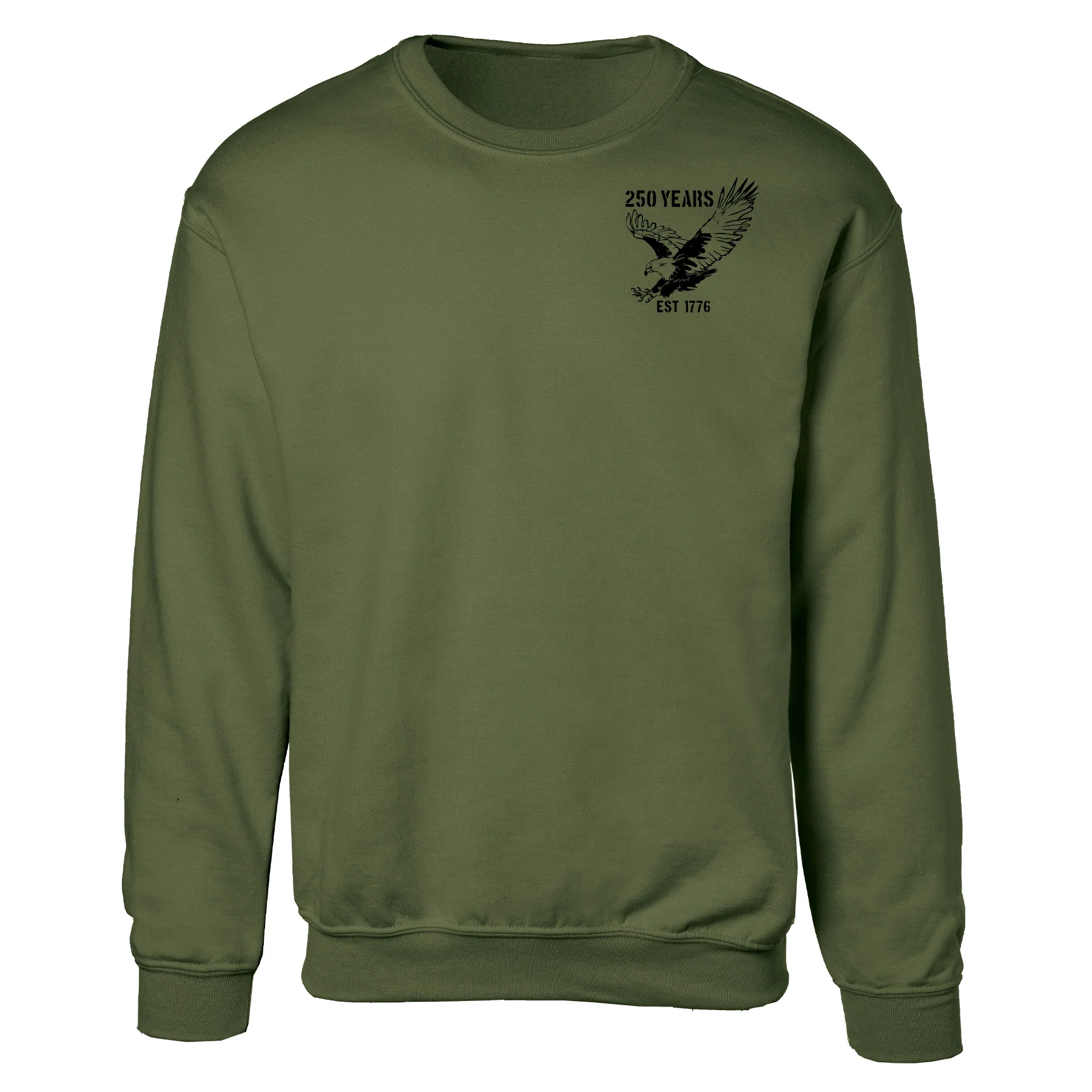 250 Years Eagle Sweatshirt – OD Green - Image 4