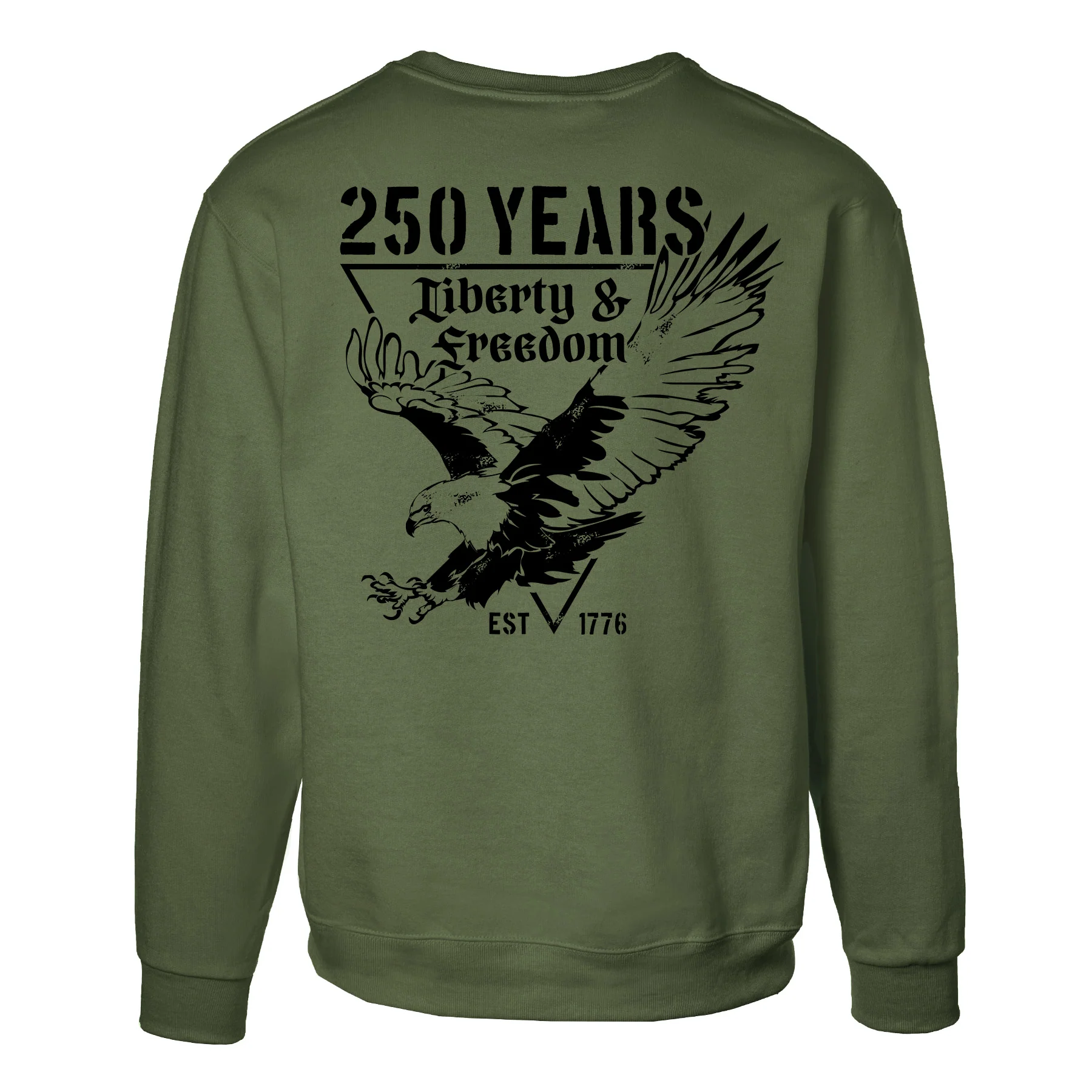 250 Years Eagle Sweatshirt – OD Green - Image 5