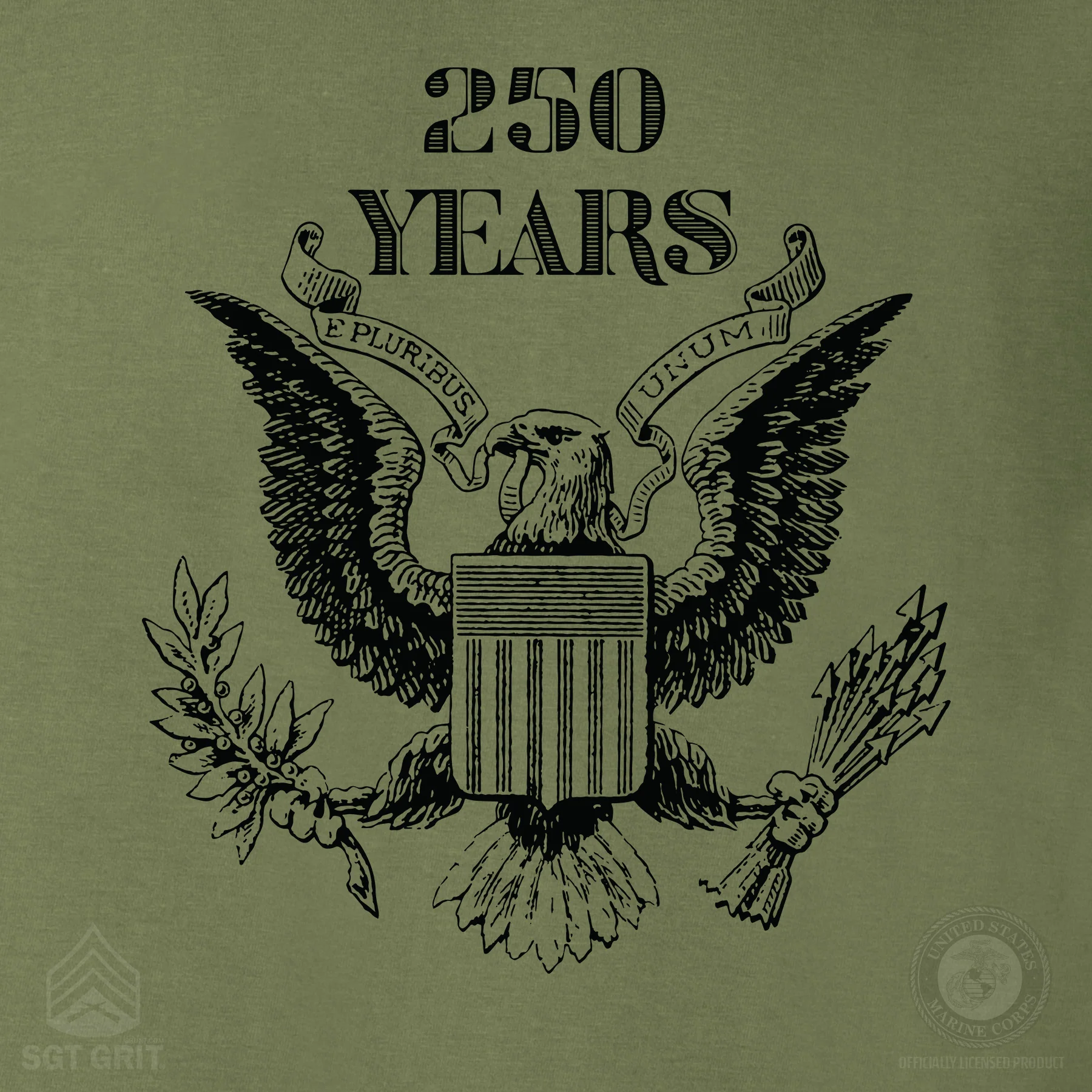 Vintage Eagle 250 Years Sweatshirt- OD Green - Image 3