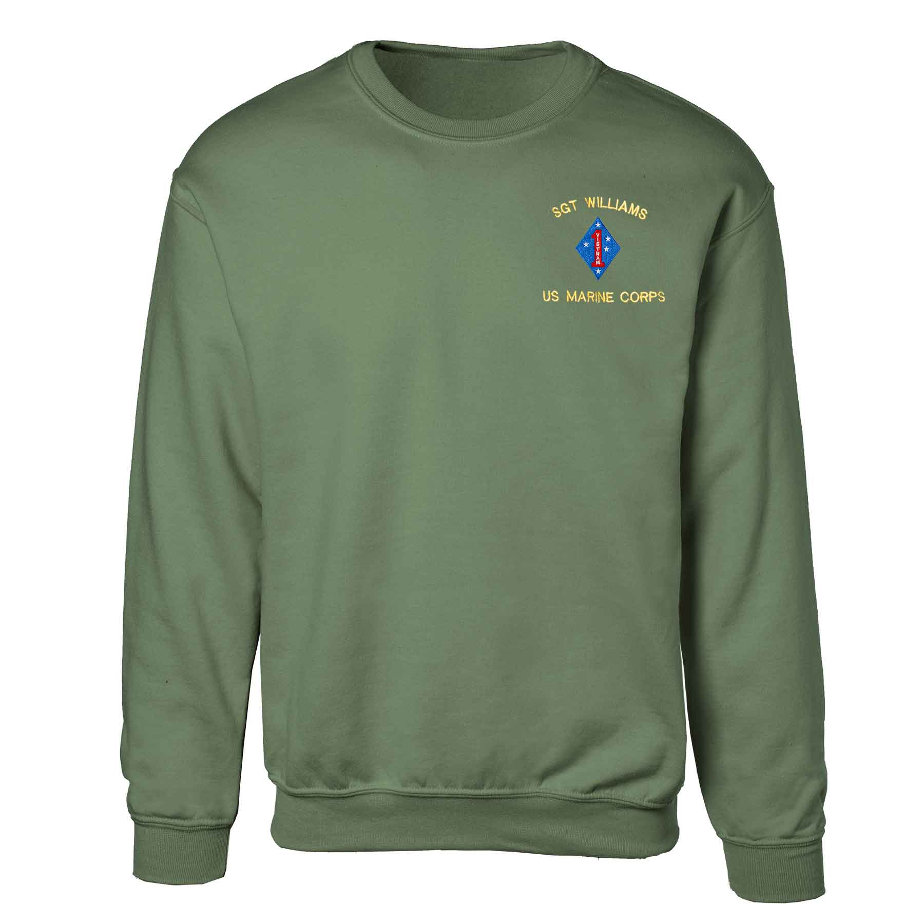 Vietnam 1st Marine Division Embroidered Sweatshirt - Image 4