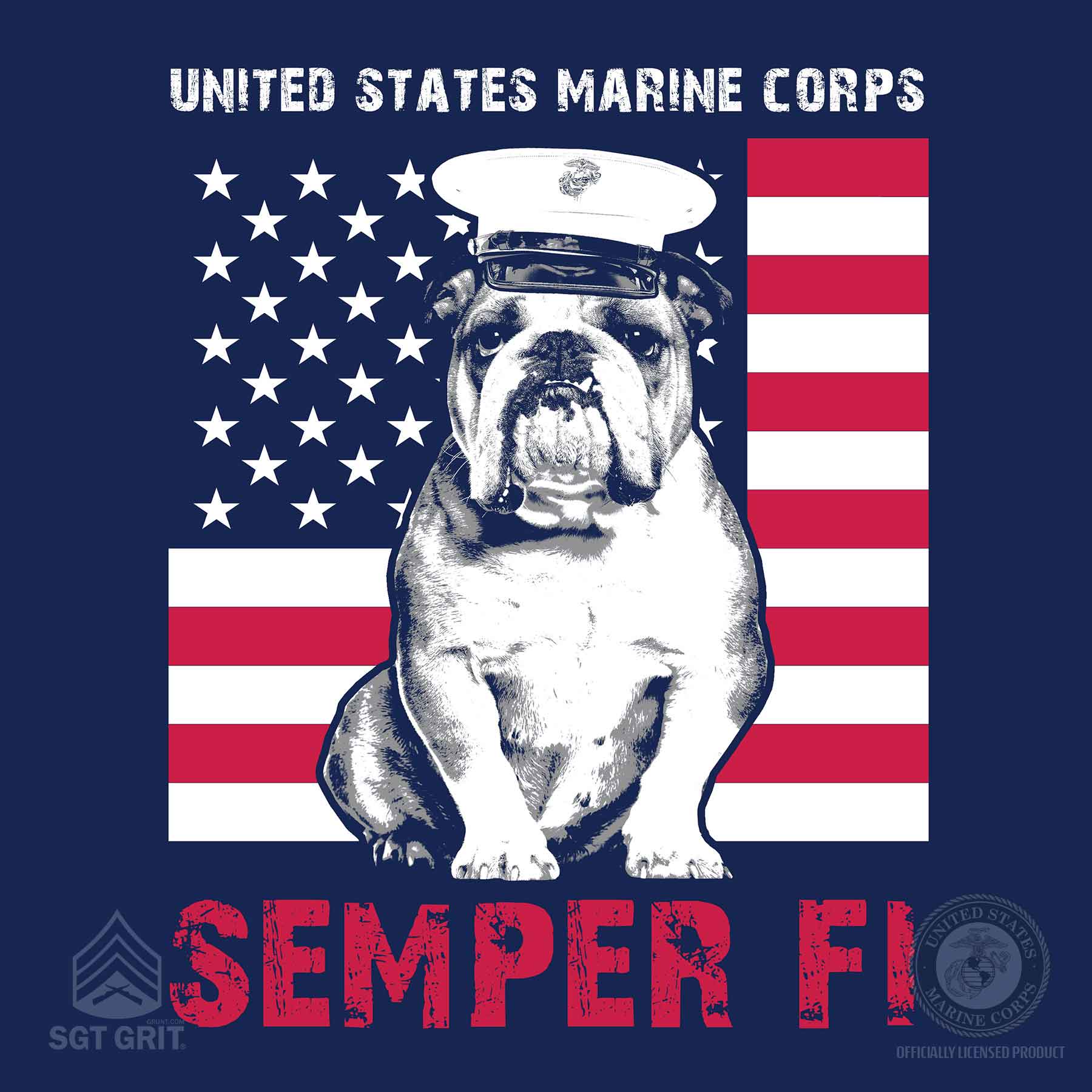 Dress Blues Bulldog Back With Left Chest T-shirt - Image 7