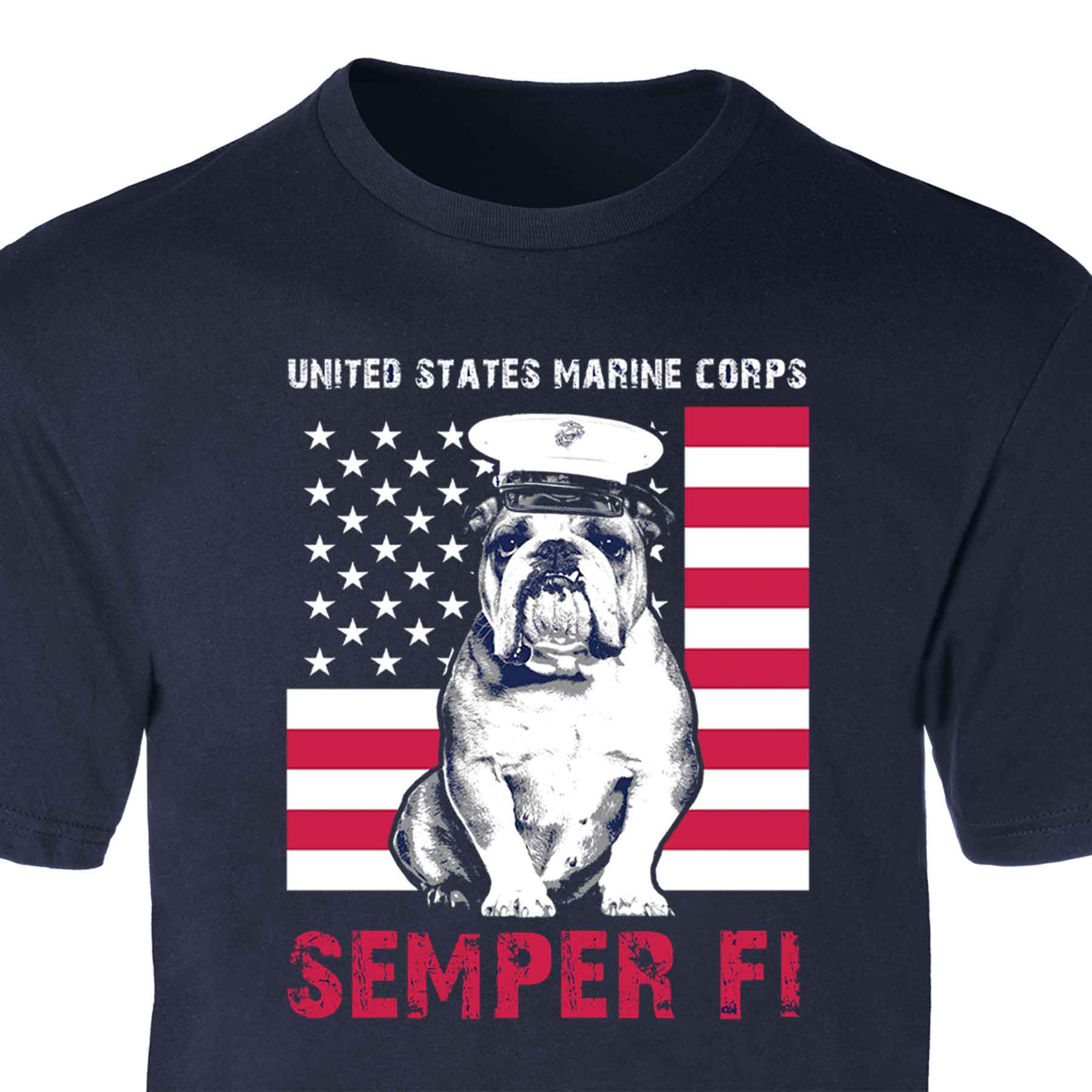 Dress Blues Bulldog Full Front T-shirt