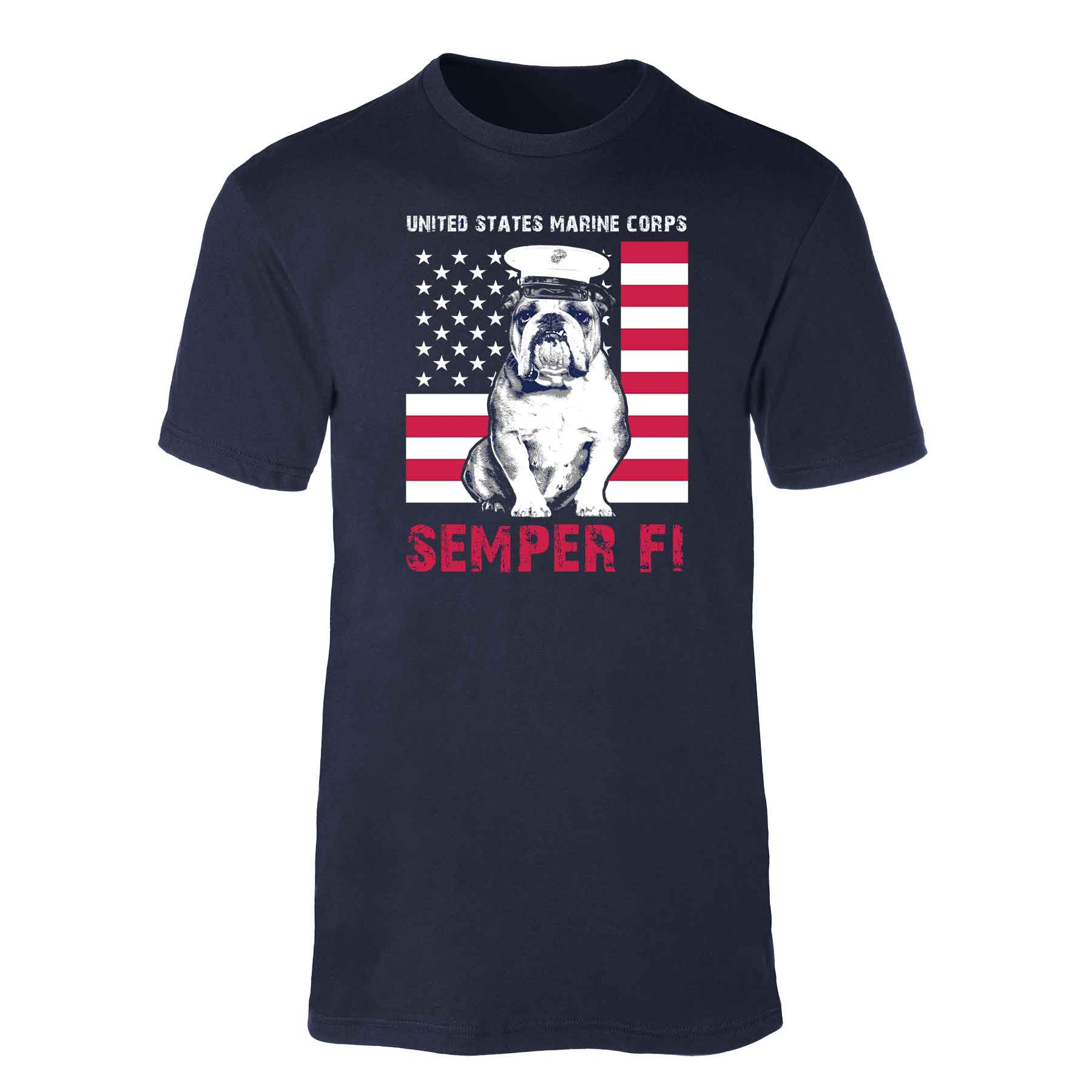 Dress Blues Bulldog Full Front T-shirt - Image 4