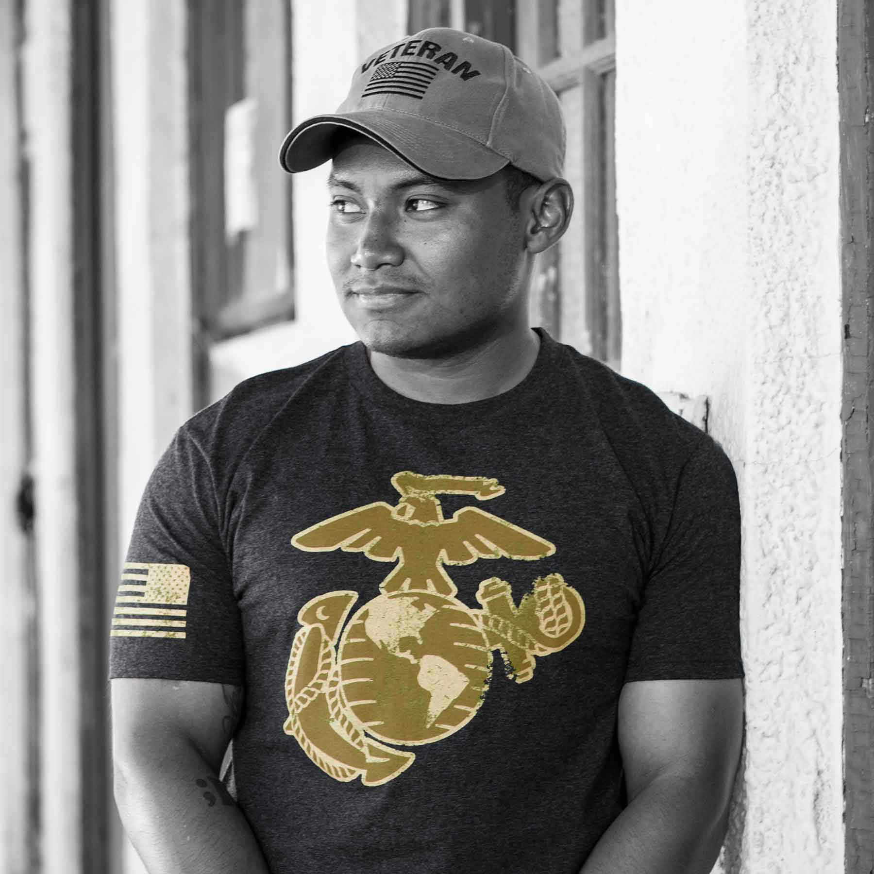 Vintage-Look Graphic Marine Corps EGA T-shirt - Image 2