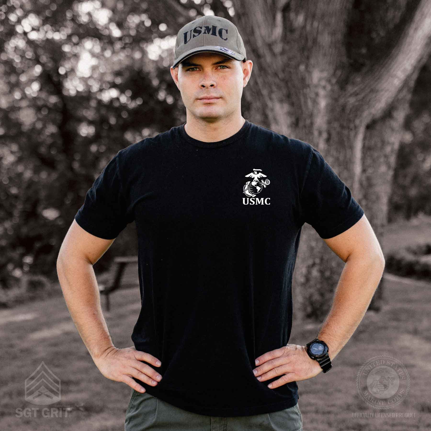 EGA Spartan Helmet Back with Left Chest T-Shirt - Image 2