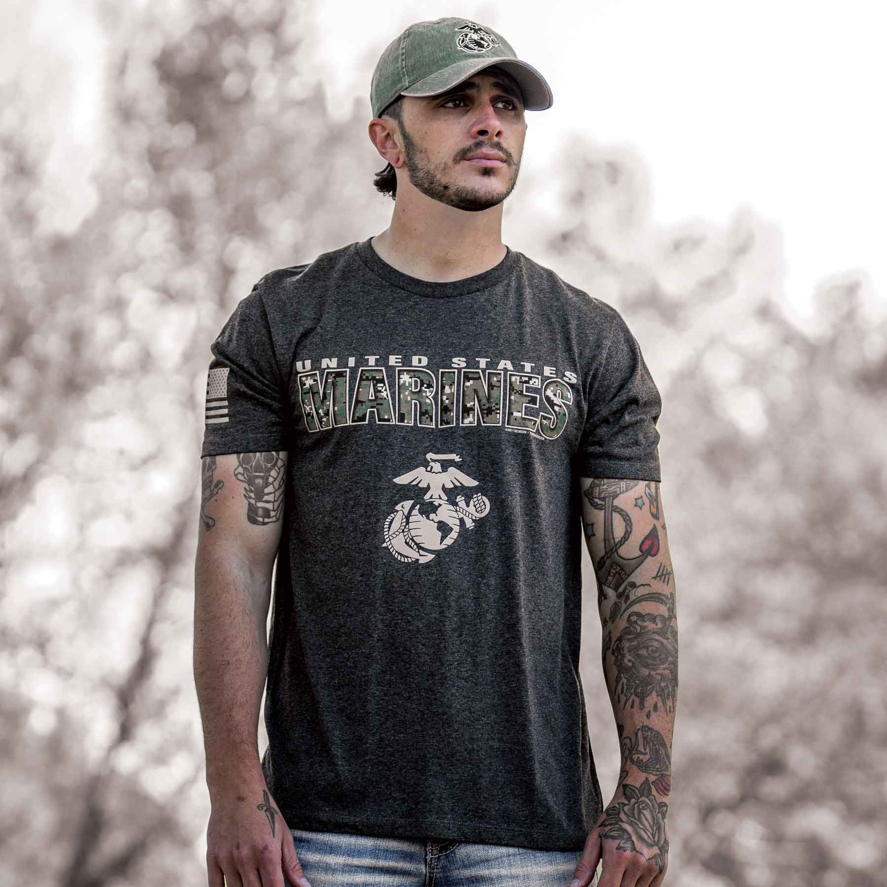 U.S. Marines Camouflage Letters T-Shirt - Image 2