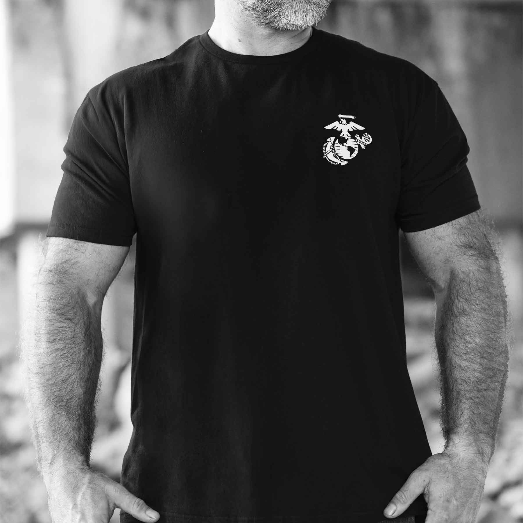 Grumpy Old Marine Vintage EGA Back With Left Chest T-shirt - Image 2