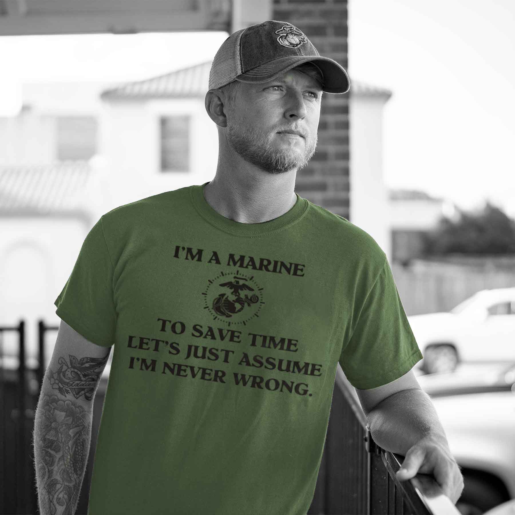 USMC 'I'm Never Wrong' Graphic T-Shirt - Image 2
