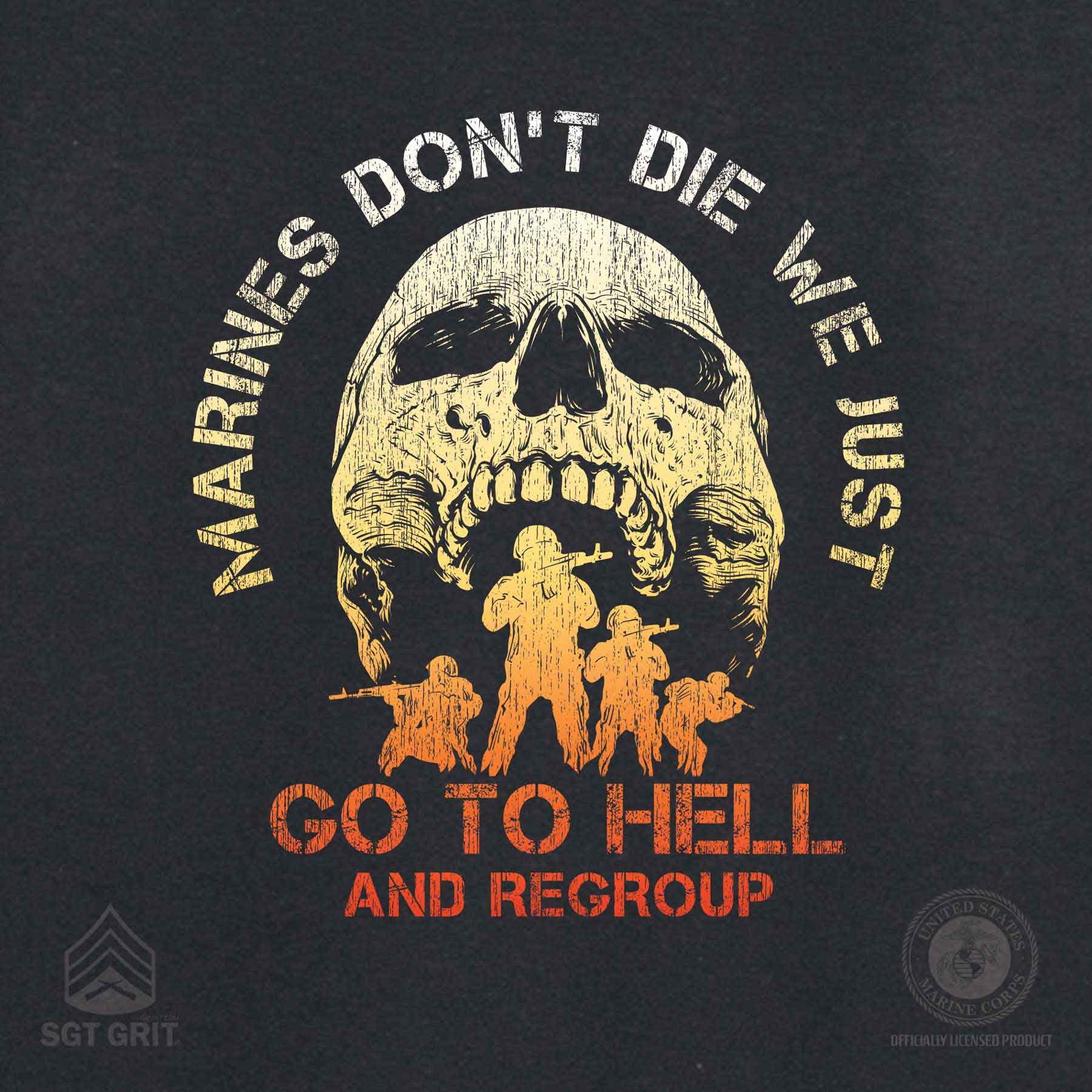 Marine Corps Marines Die/Regroup T-Shirt - Image 7