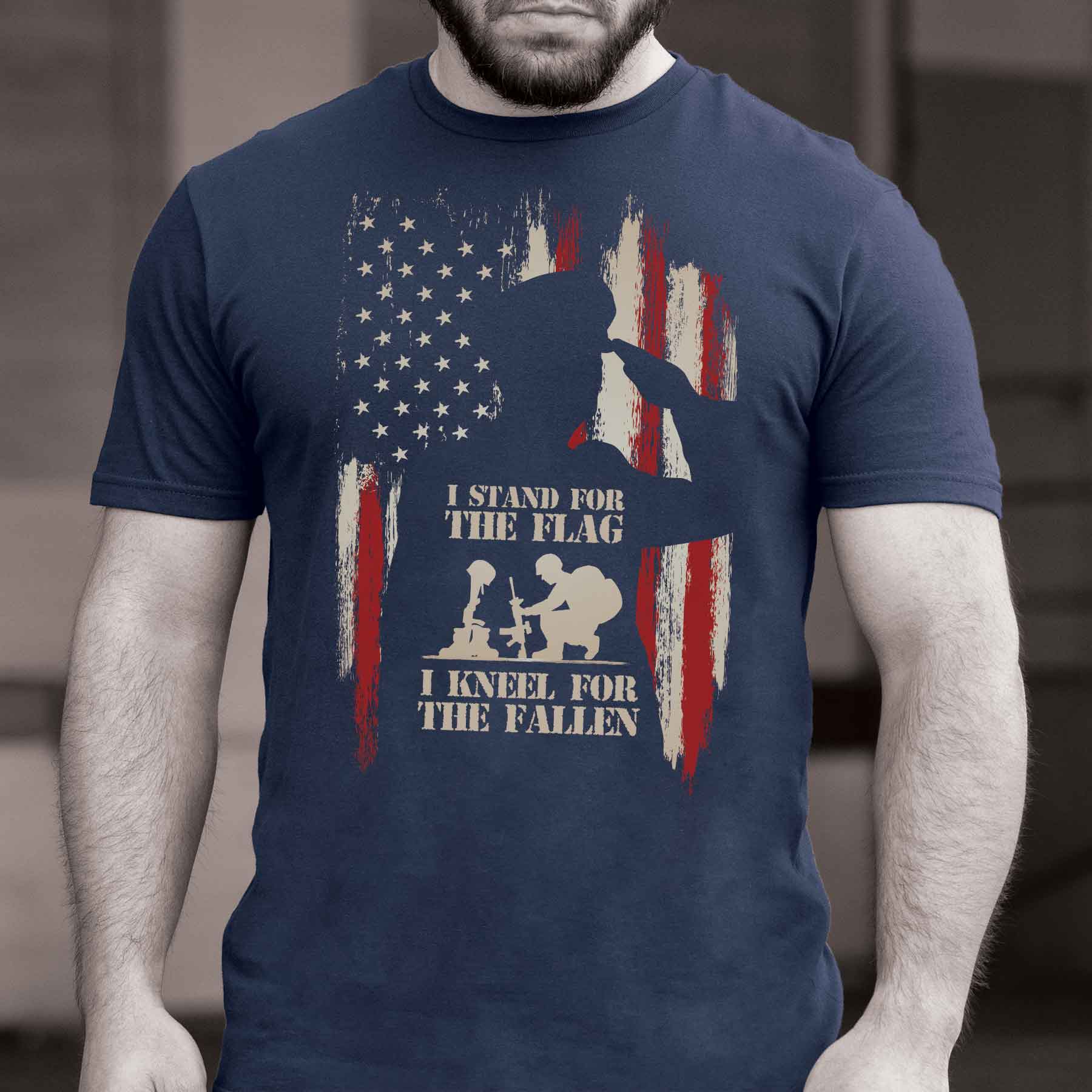 Stand for the Flag, Kneel for the Fallen T-Shirt - Image 2