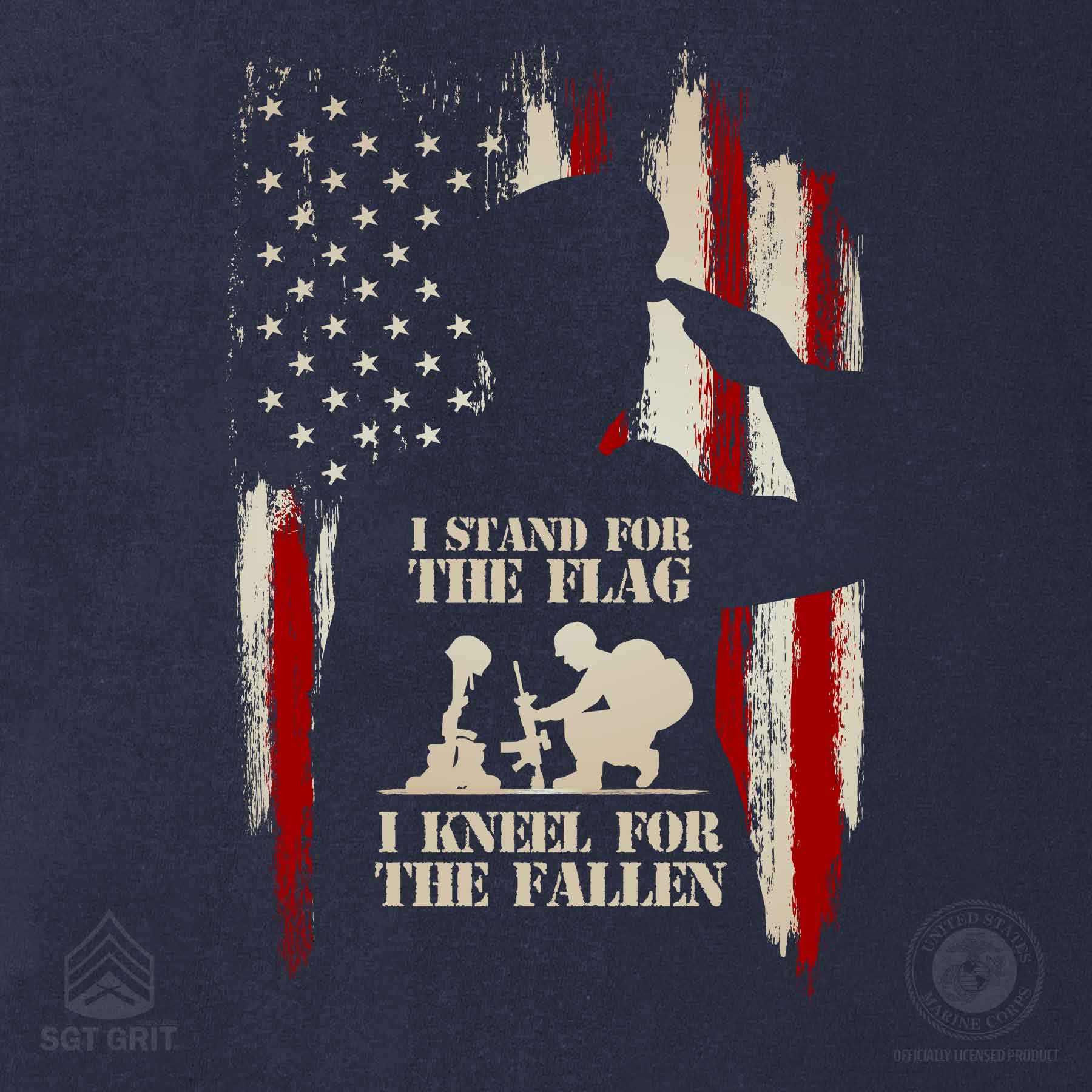 Stand for the Flag, Kneel for the Fallen T-Shirt - Image 3