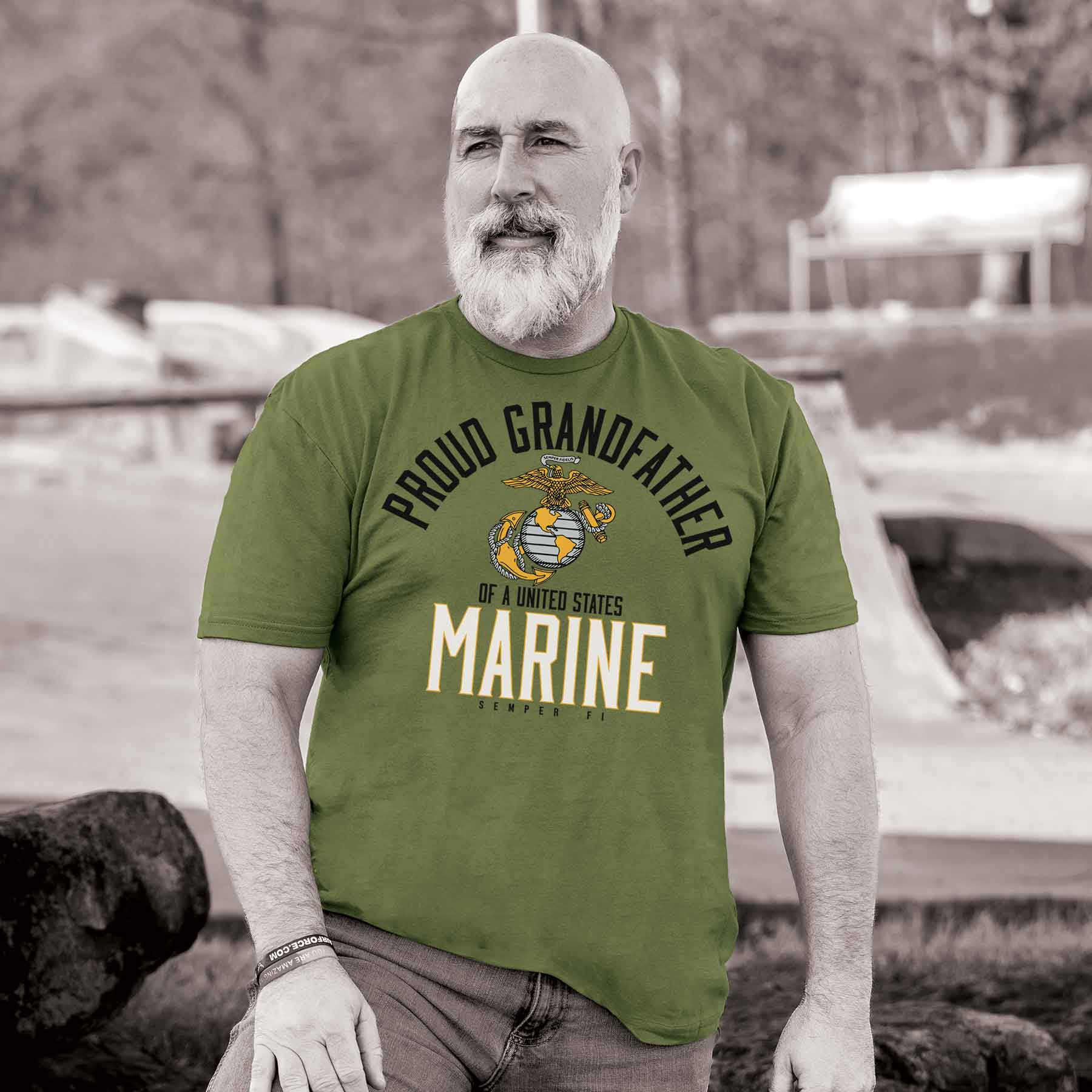 Personalized Proud "Family" Of A United States Marine T-Shirt - Image 2