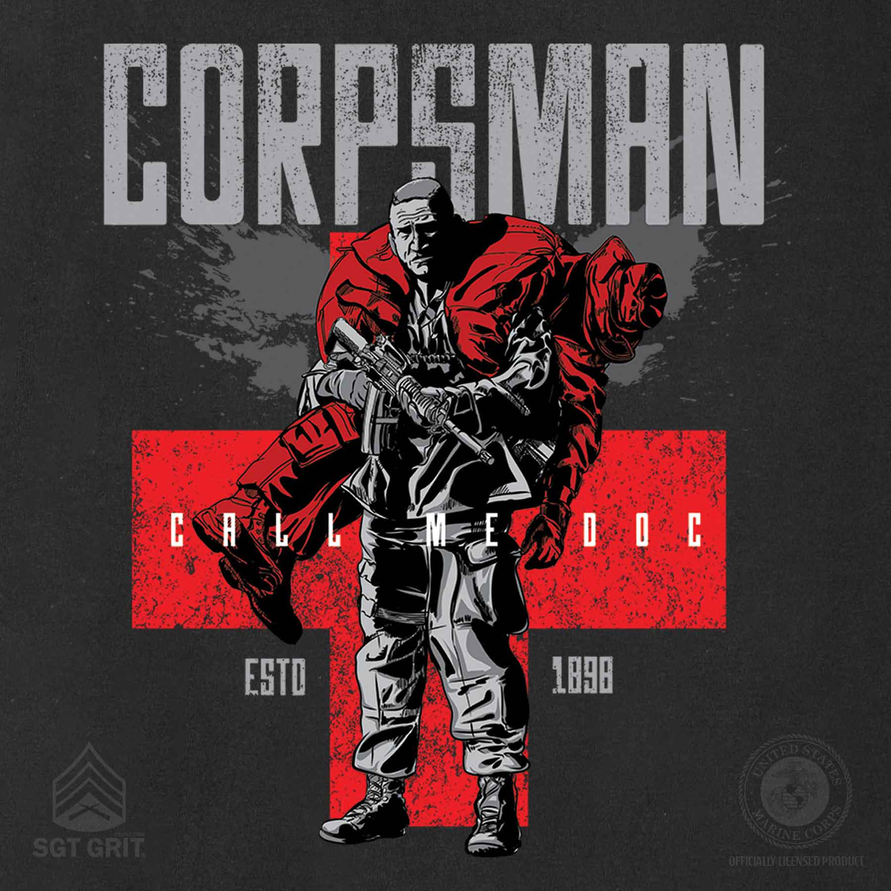Corpsman Back With Left Chest T-shirt - Image 7
