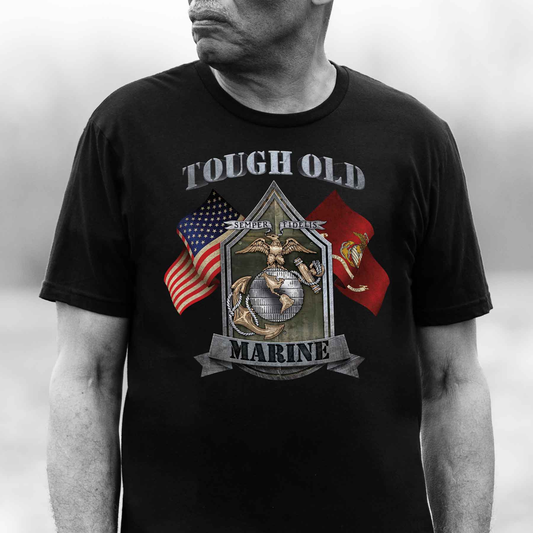 Tough Old Marine T-shirt - Image 6