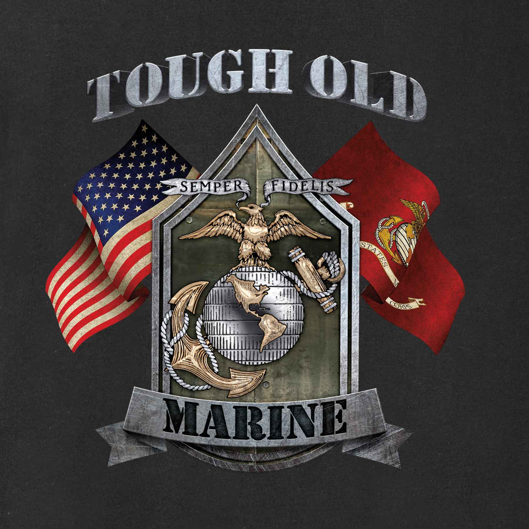 Tough Old Marine T-shirt - Image 7