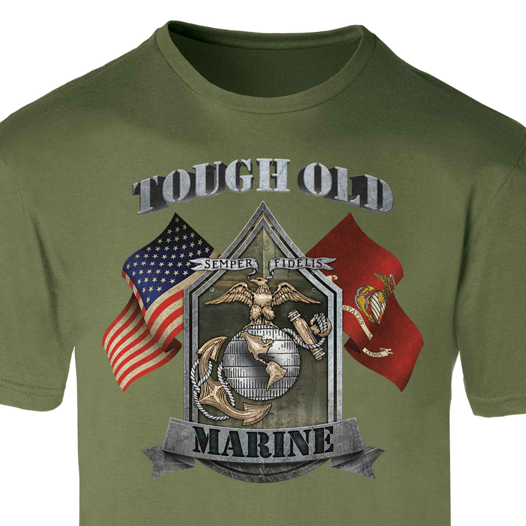 Tough Old Marine T-shirt - Image 9